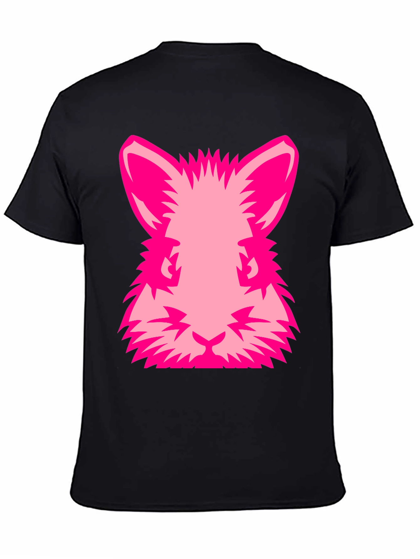 Pink Rabbit Graphic Tee - Black Cotton Blend Shirt