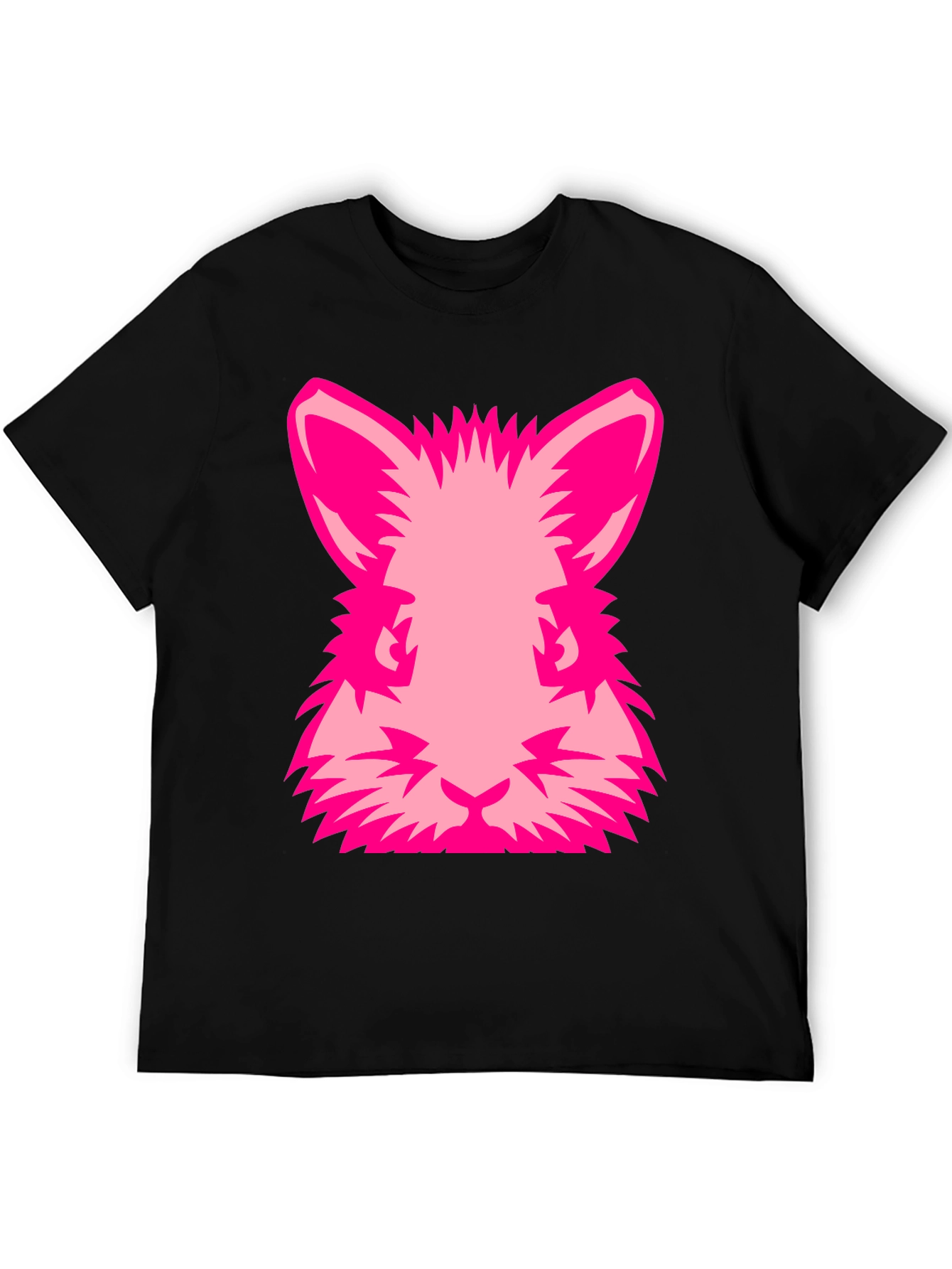 Pink Rabbit Graphic Tee - Black Cotton Blend Shirt