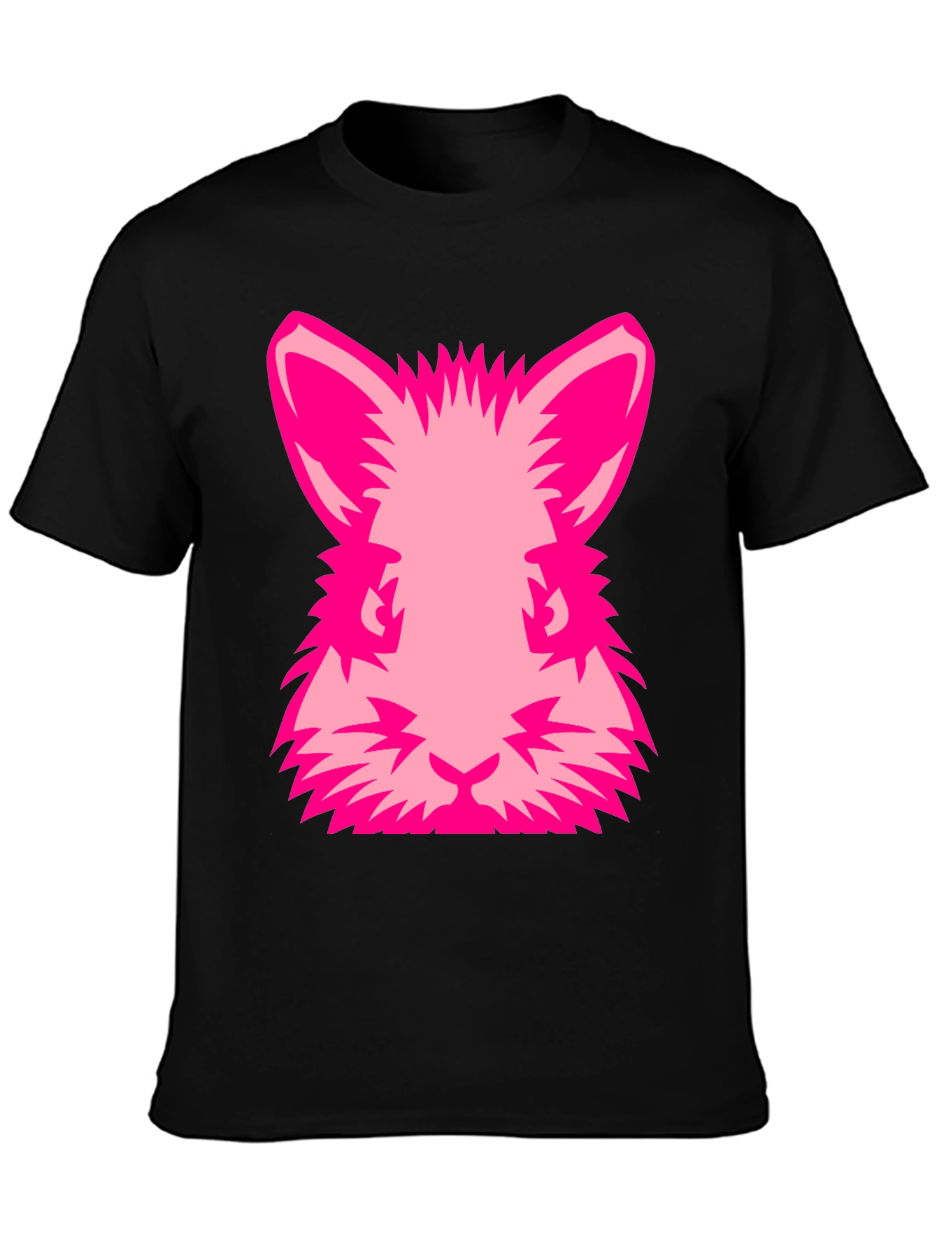 Pink Rabbit Graphic Tee - Black Cotton Blend Shirt