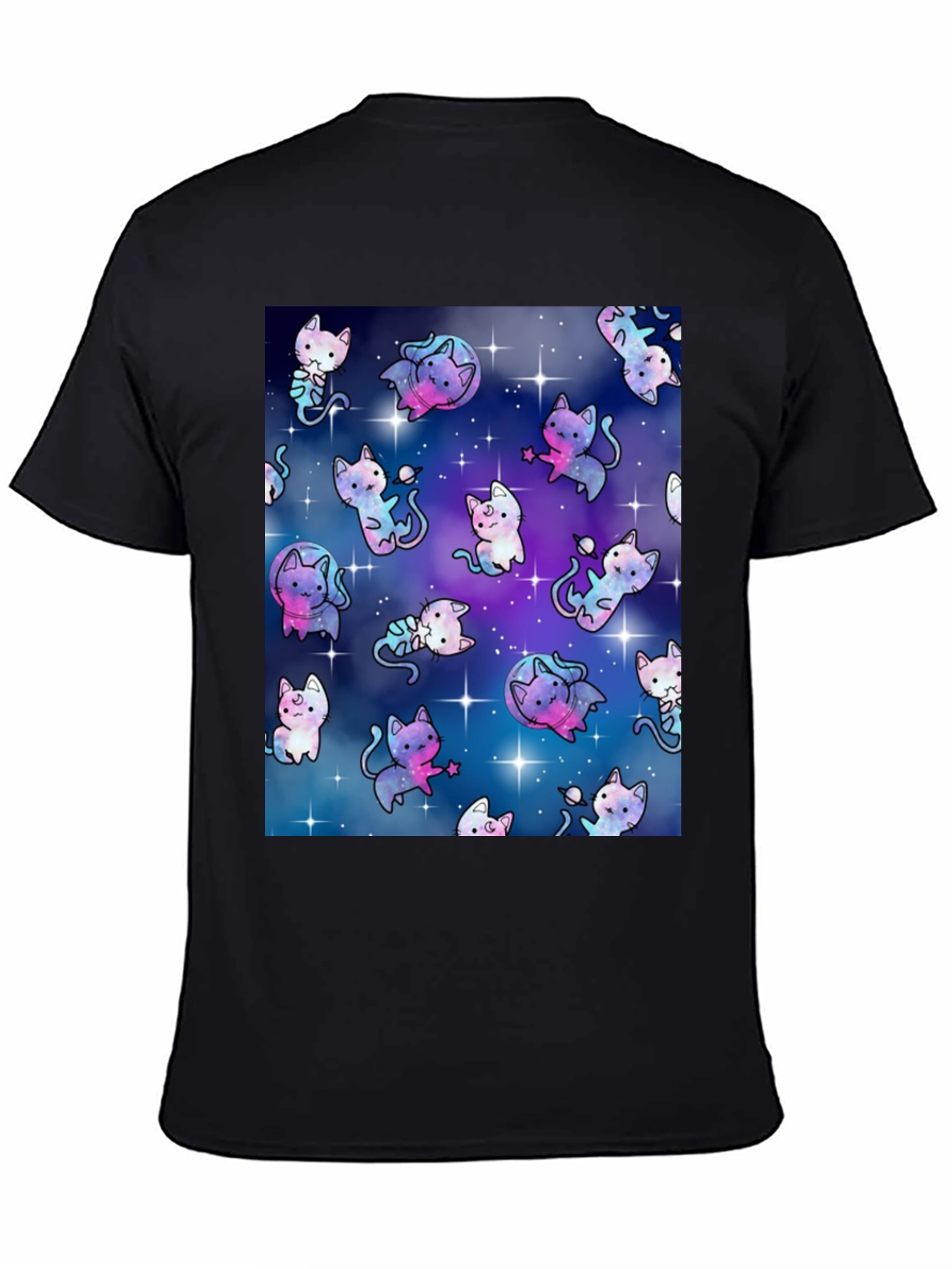 Galaxy Cat Black T-Shirt