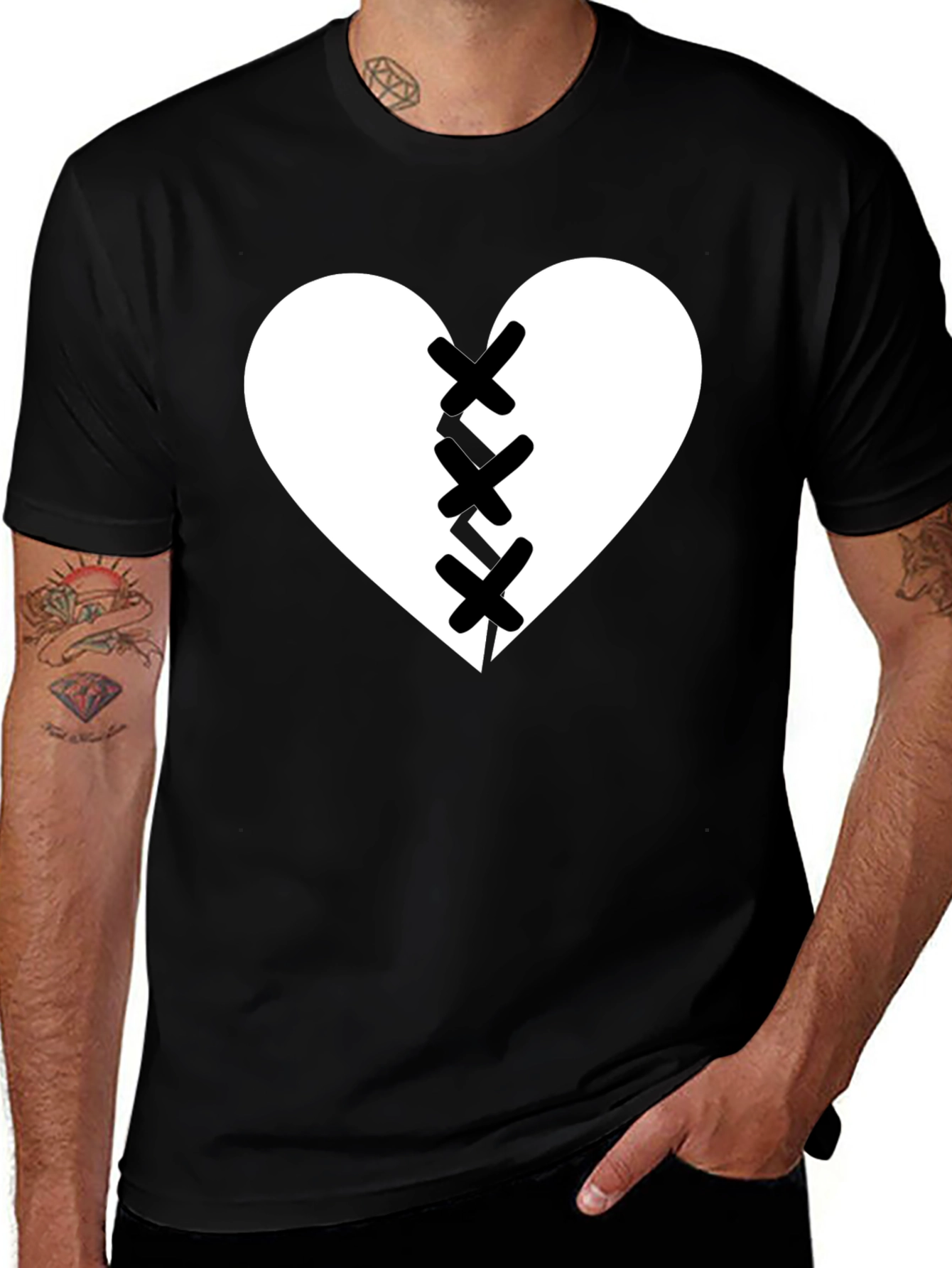 Broken Heart Stitched Graphic Tee