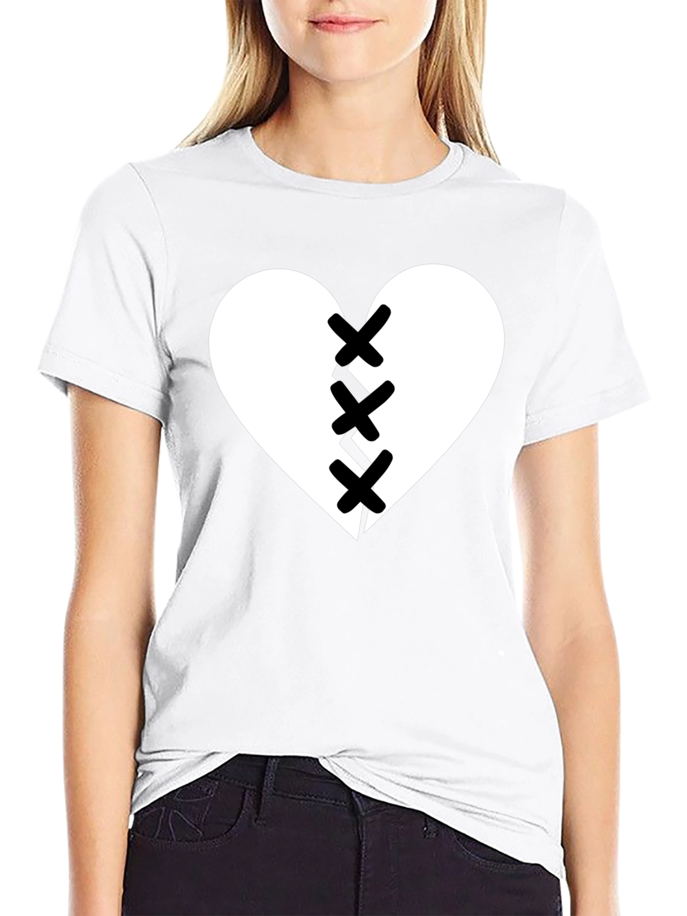 Broken Heart Stitched Graphic Tee