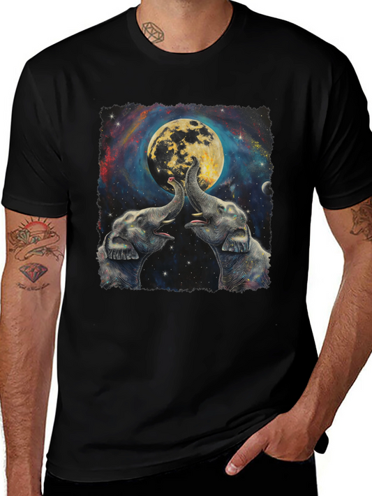 Elephant Moon T-Shirt - Artistic Graphic Tee