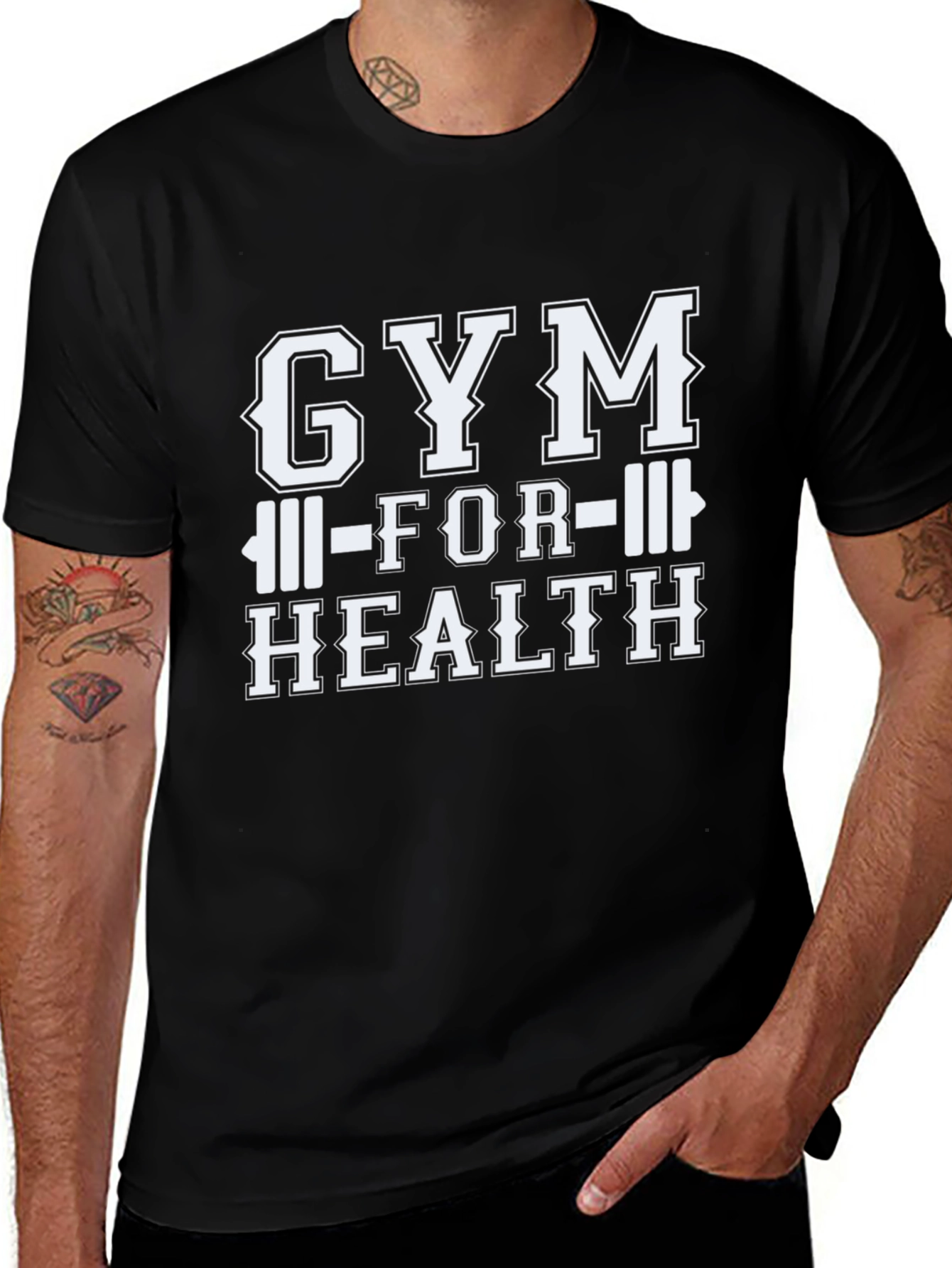 Gym for Health Black Graphic Tee