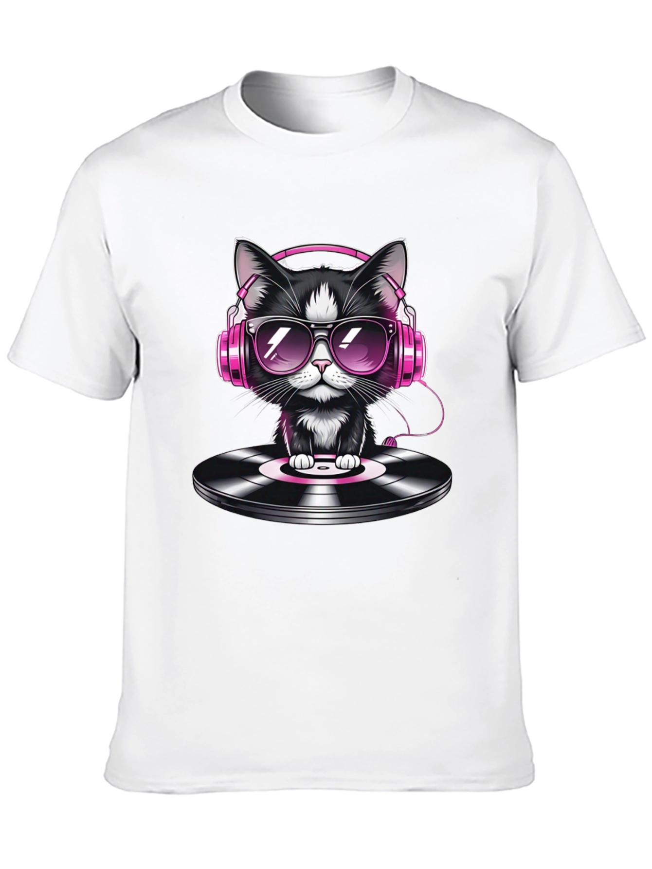 DJ Cat T-Shirt - Cool Cat on Vinyl