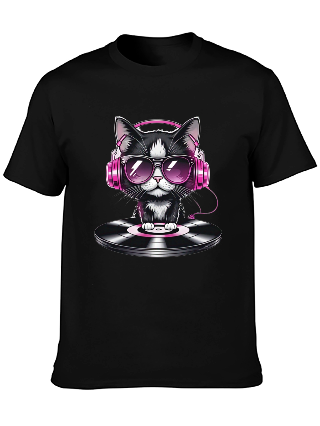 DJ Cat T-Shirt - Cool Cat on Vinyl