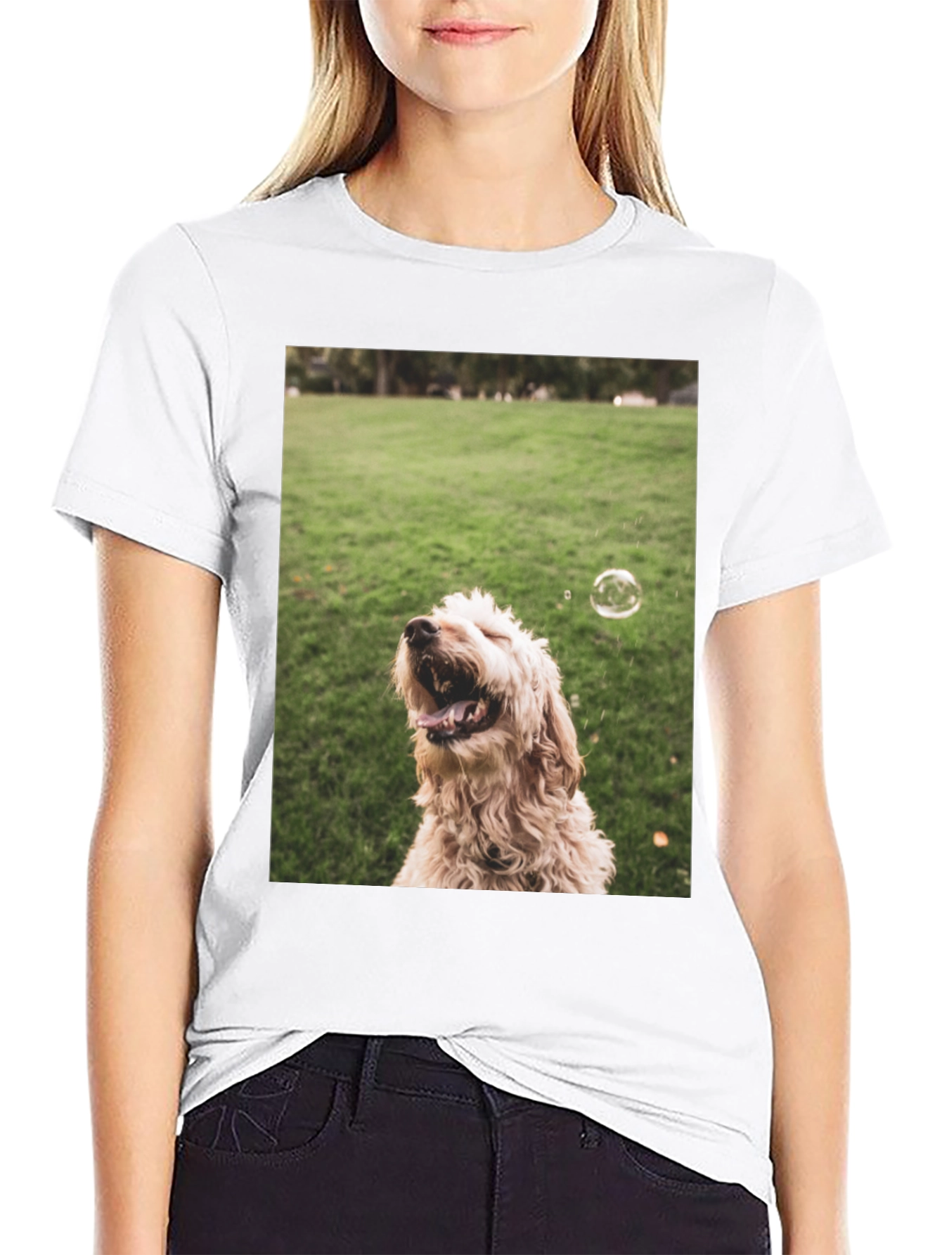 Dog Bubble T-Shirt - Playful Pet Lover Tee