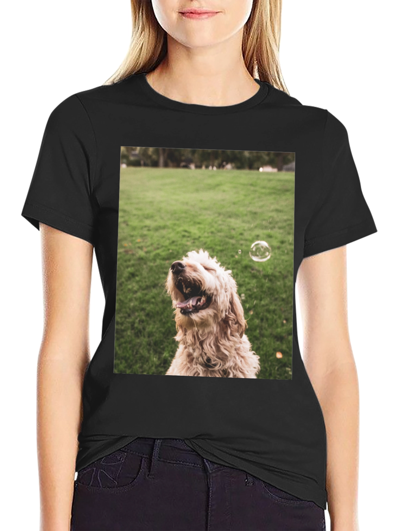 Dog Bubble T-Shirt - Playful Pet Lover Tee