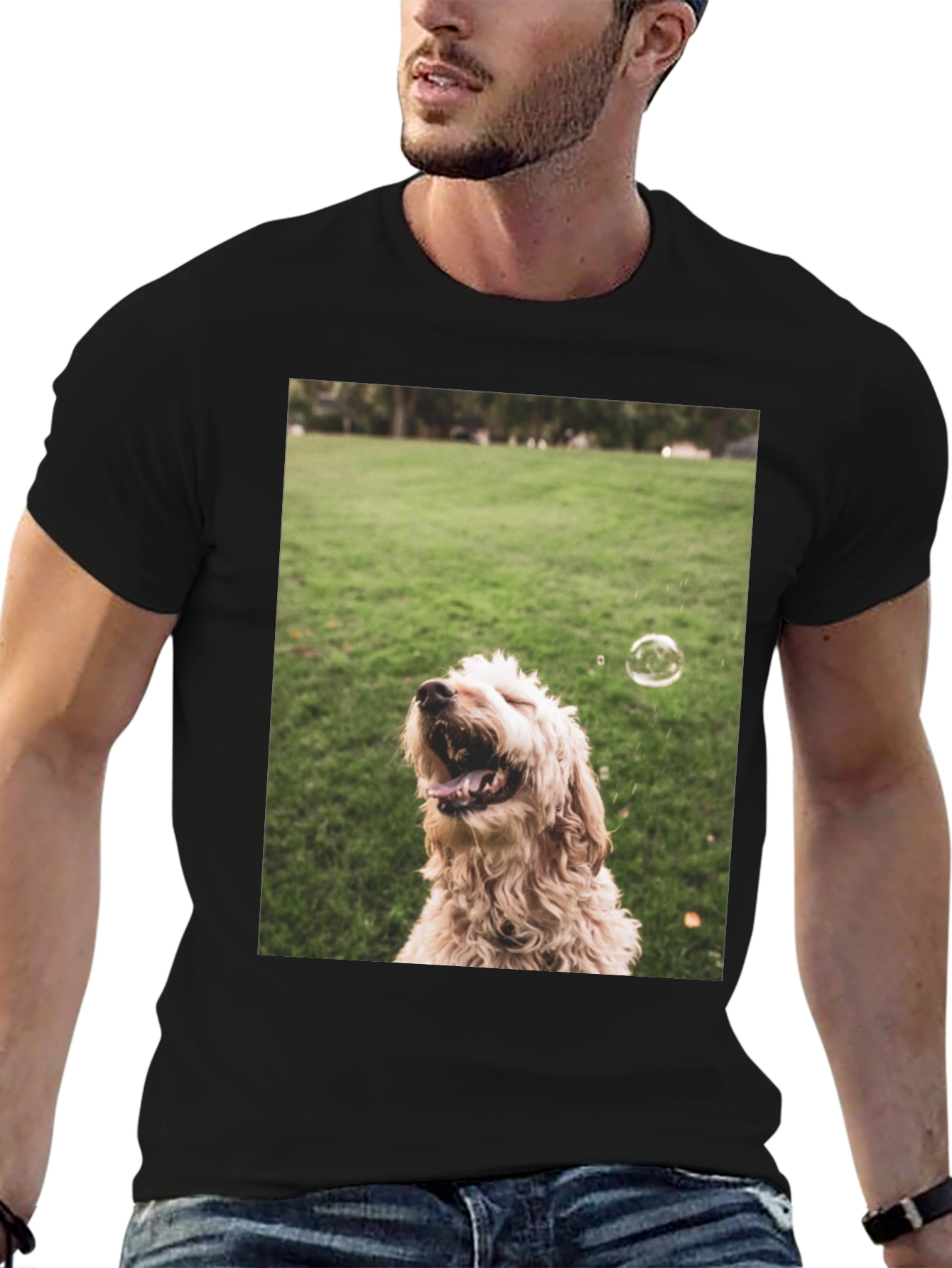 Dog Bubble T-Shirt - Playful Pet Lover Tee