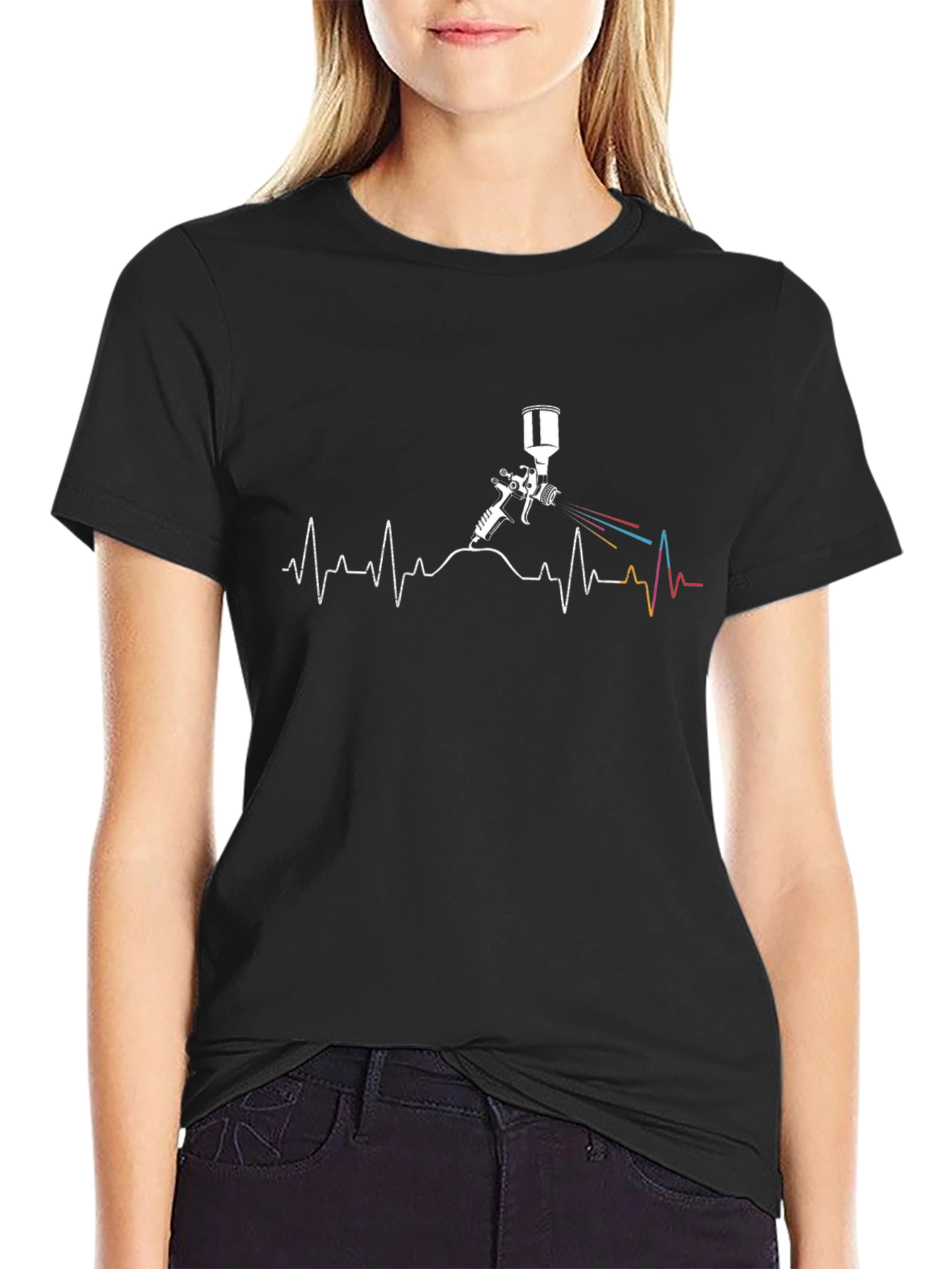 Painter Heartbeat T-Shirt - Black