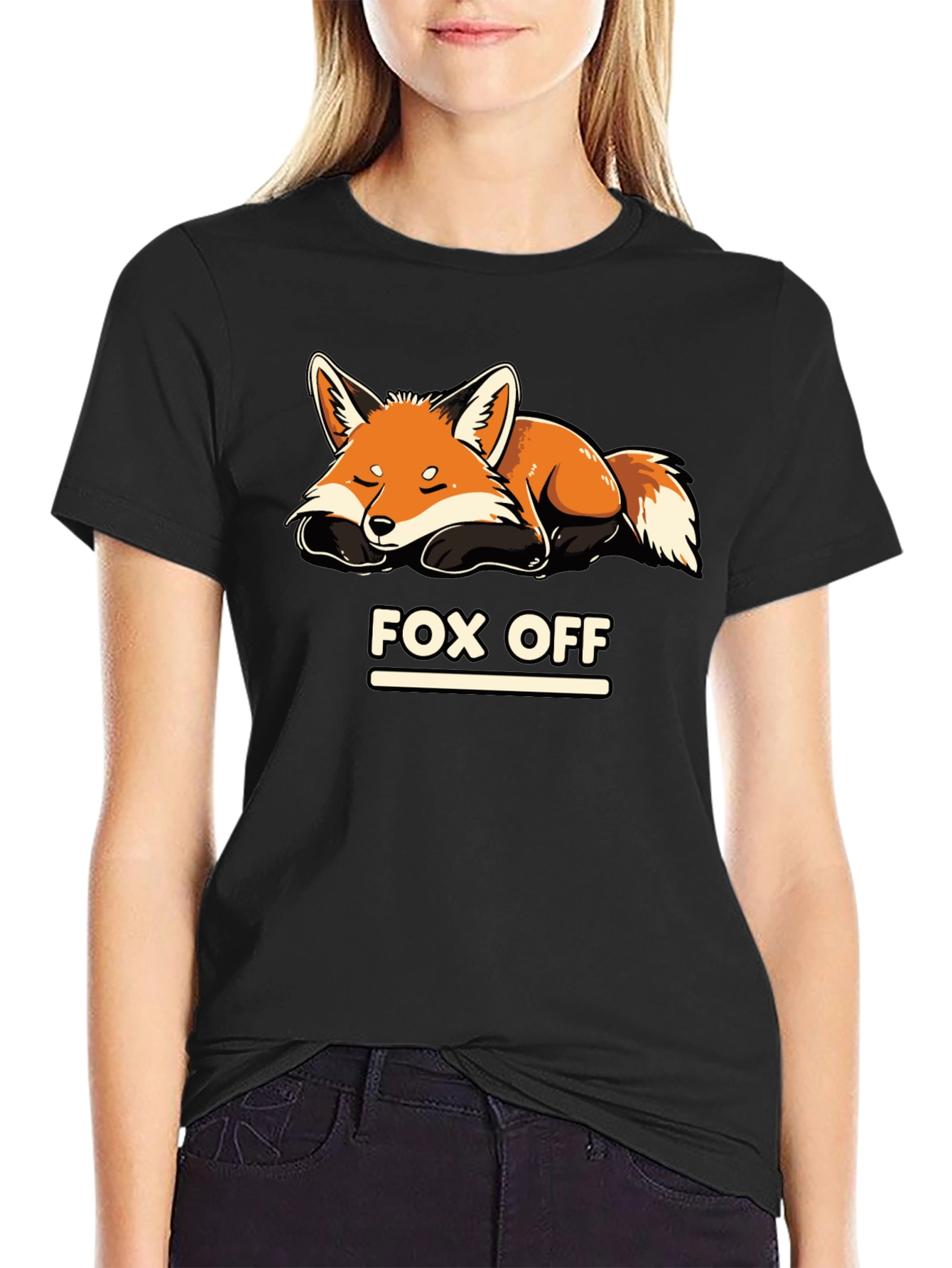 Fox Off Graphic T-Shirt - Black Relaxed Fit