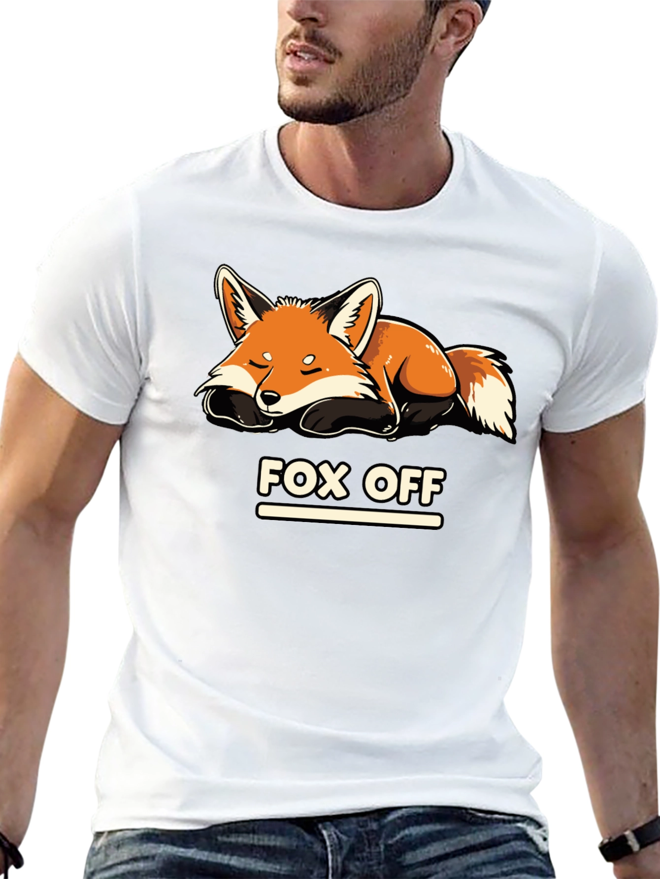 Fox Off Graphic T-Shirt - Black Relaxed Fit