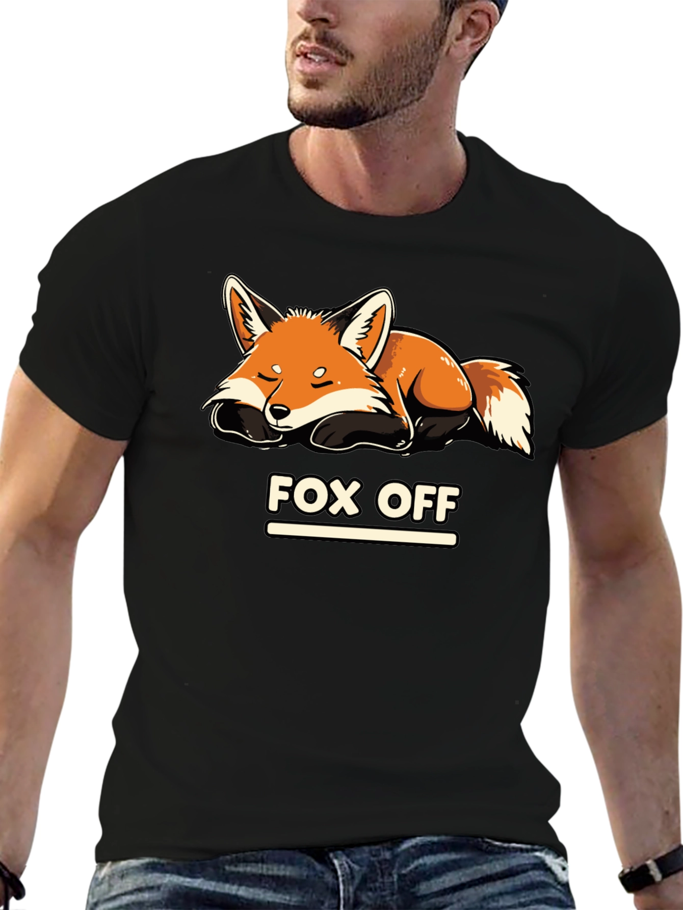 Fox Off Graphic T-Shirt - Black Relaxed Fit