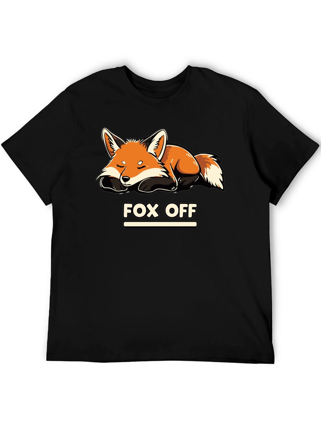 Fox Off Graphic T-Shirt - Black Relaxed Fit