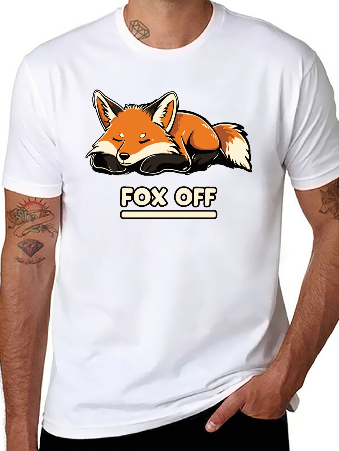 Fox Off Graphic T-Shirt - Black Relaxed Fit