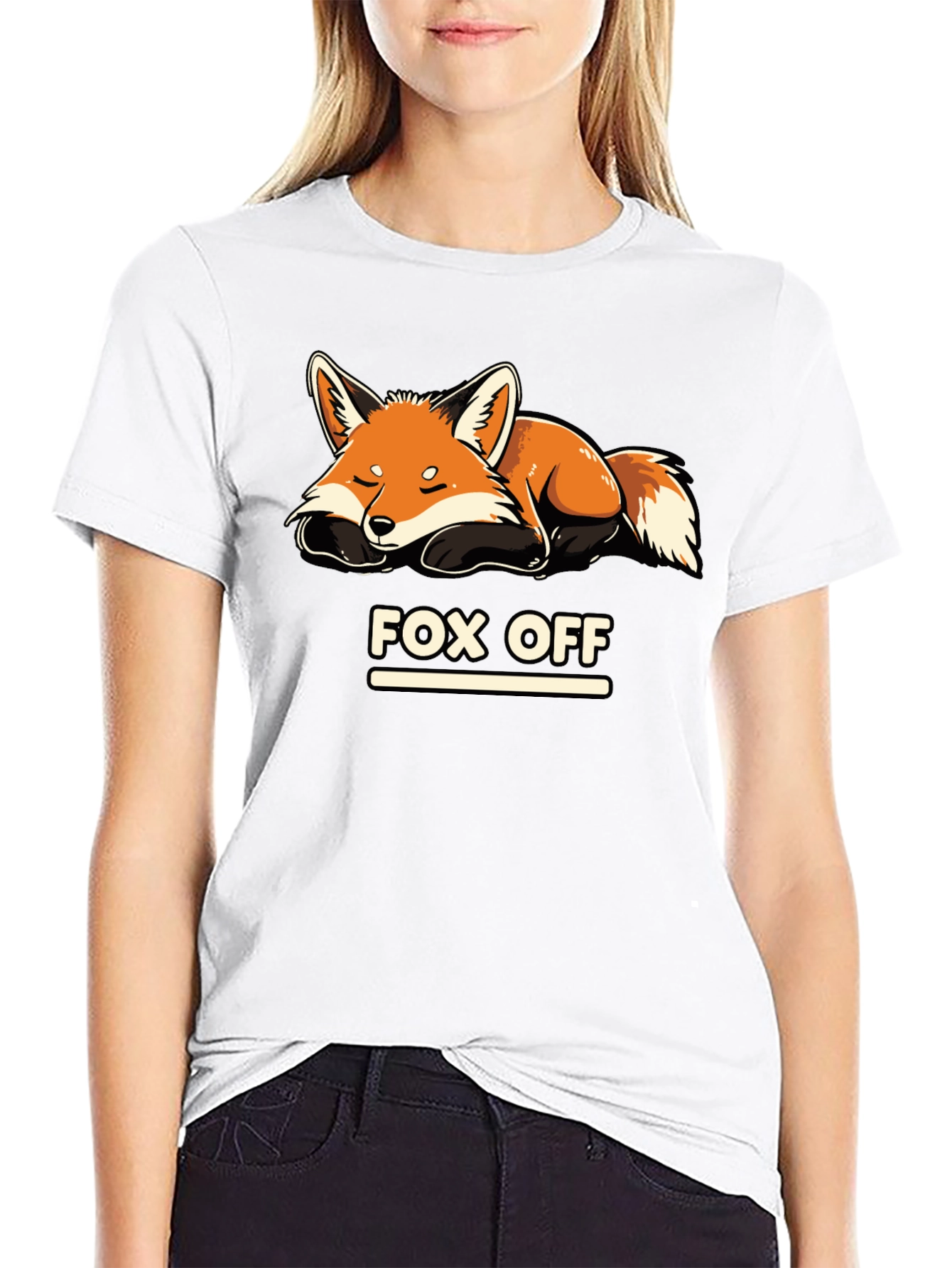 Fox Off Graphic T-Shirt - Black Relaxed Fit