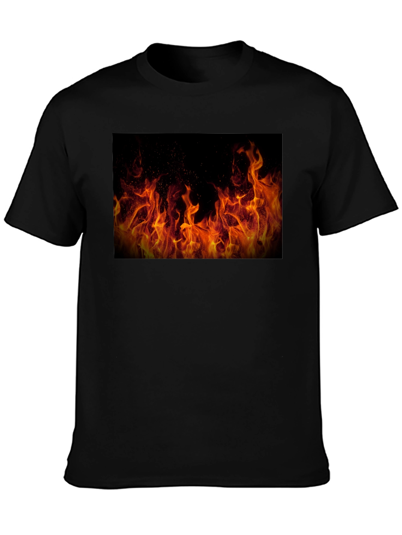 Flame Graphic Black T-Shirt - Bold Statement Tee