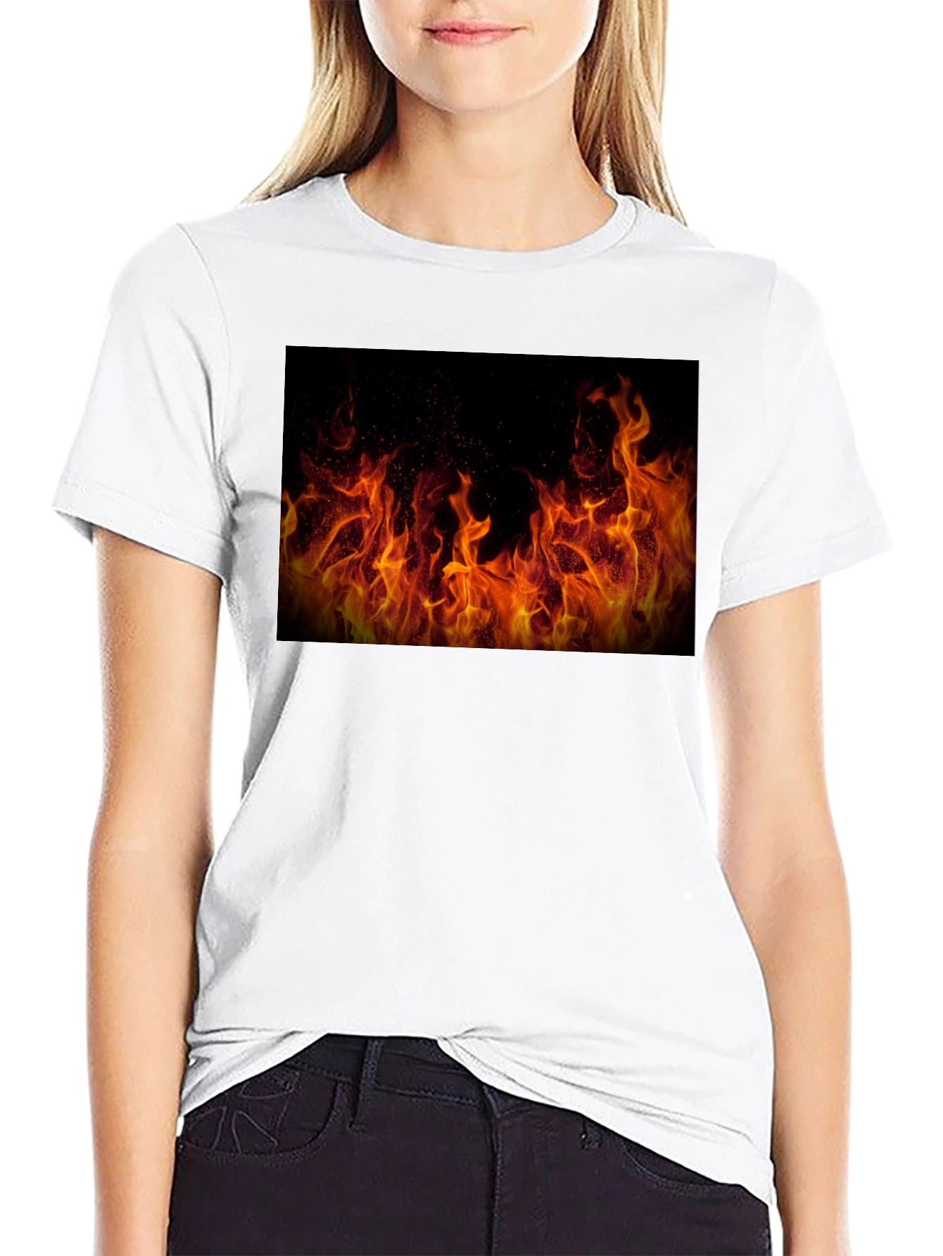 Flame Graphic Black T-Shirt - Bold Statement Tee