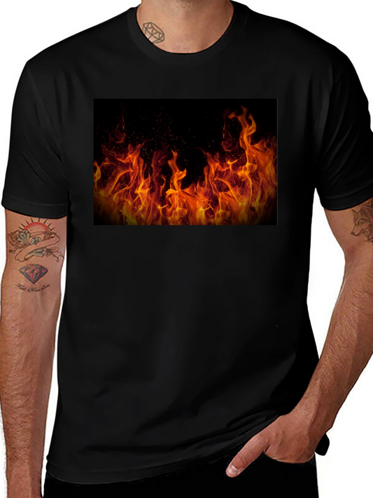 Flame Graphic Black T-Shirt - Bold Statement Tee