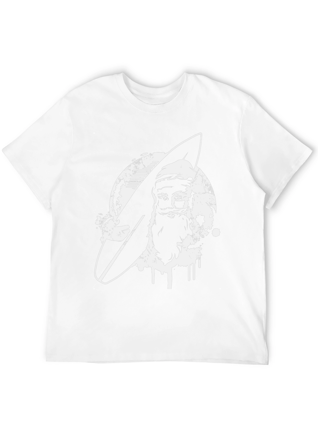 Surfing Santa Black T-Shirt