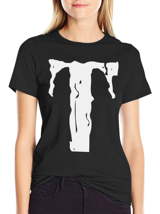 Black T-Shirt with White T Graphic