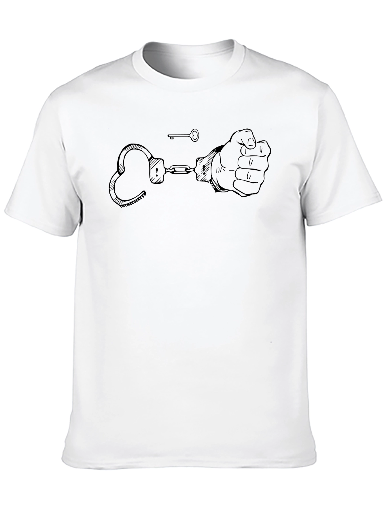 Handcuffs & Key Graphic Black T-Shirt