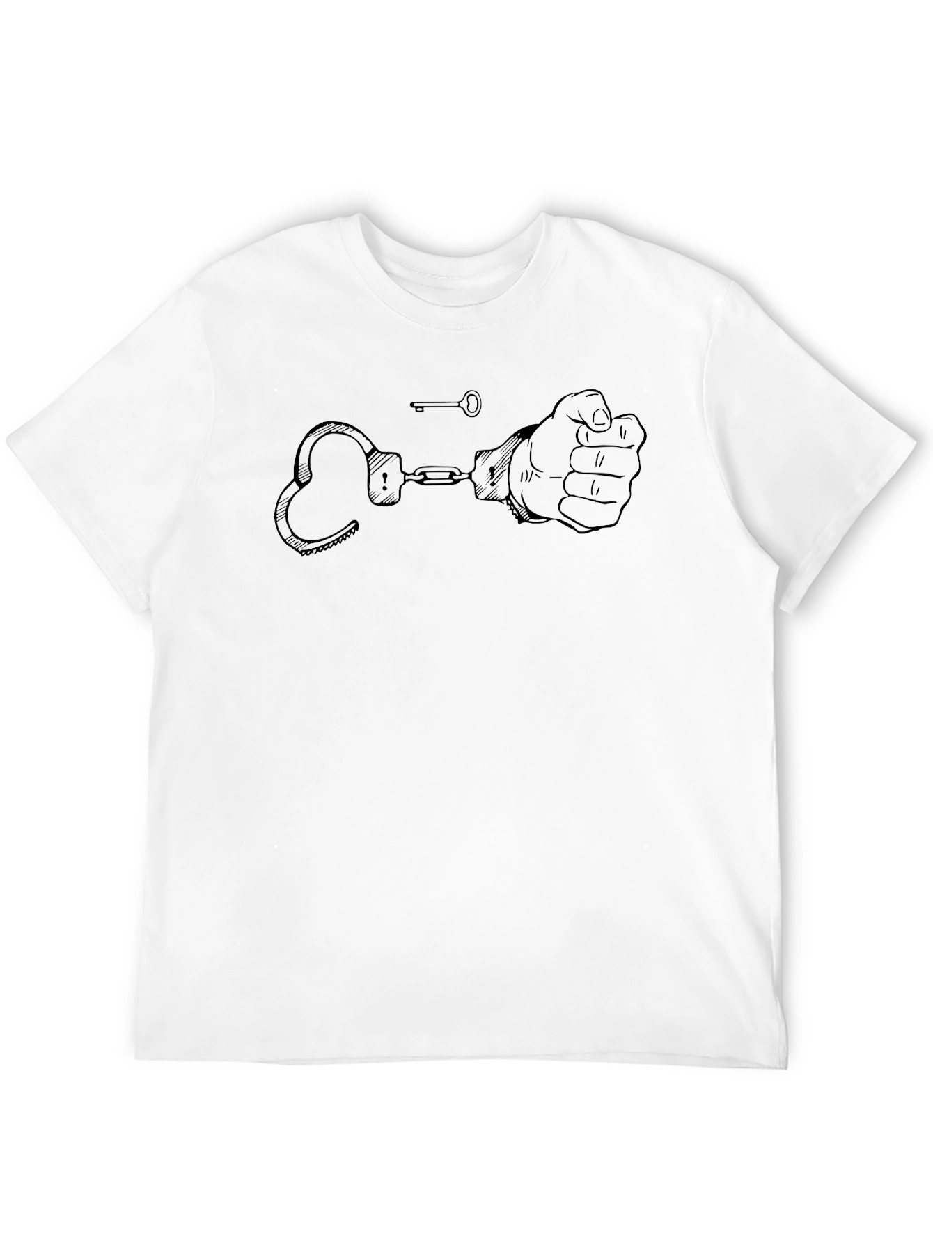 Handcuffs & Key Graphic Black T-Shirt