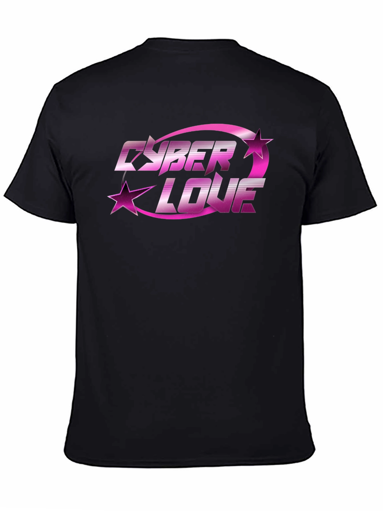 Cyber Love Graphic Tee - Trendy Black T-Shirt