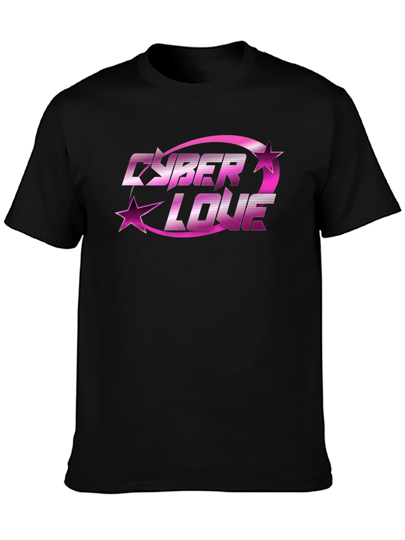 Cyber Love Graphic Tee - Trendy Black T-Shirt