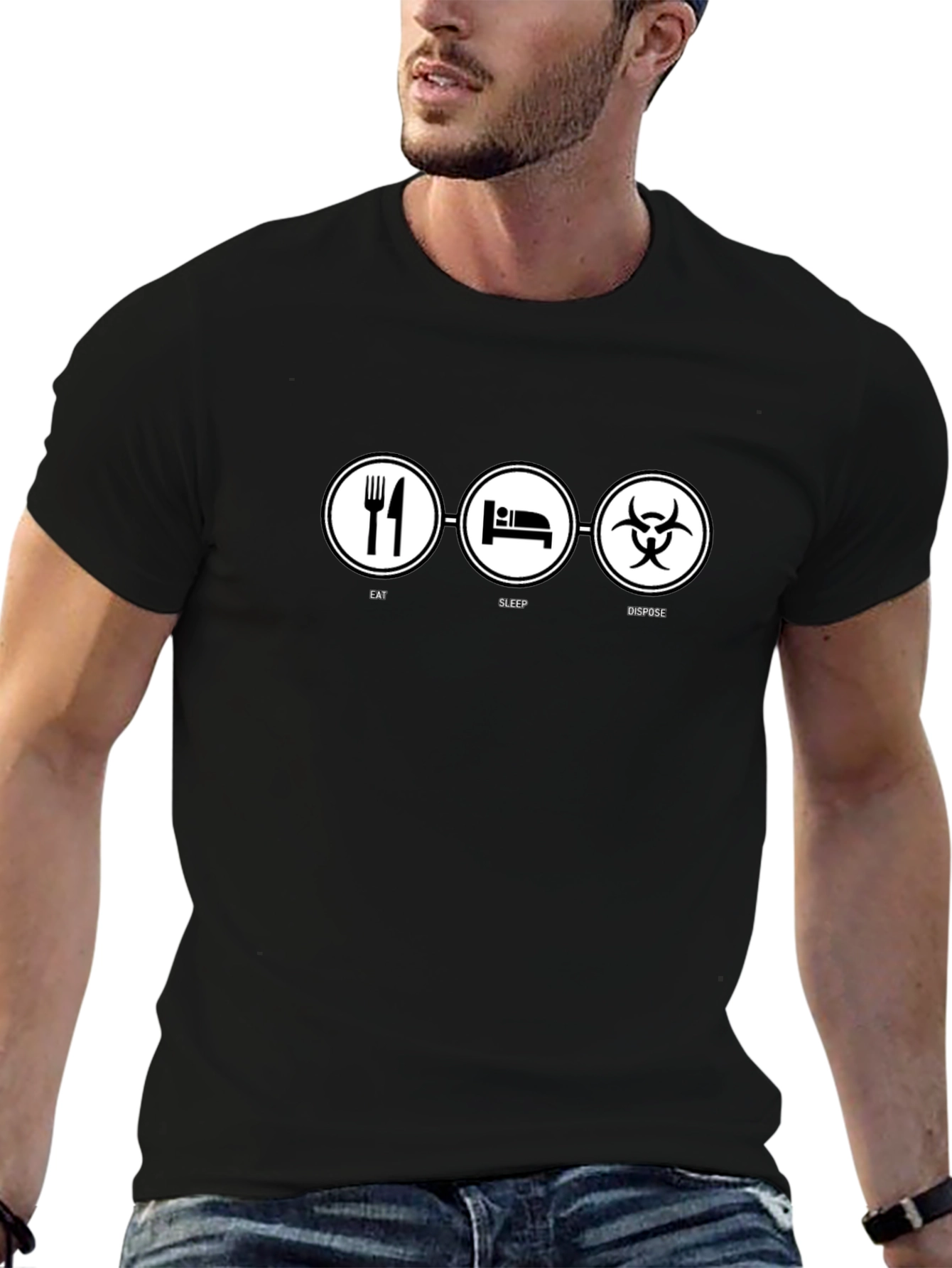 Eat Sleep Dispose T-Shirt - Funny Biohazard Graphic Tee