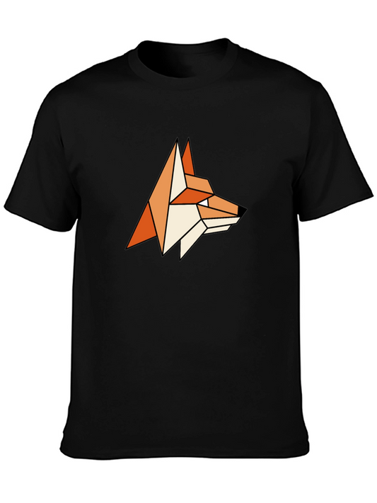 Geometric Fox Head T-Shirt - Modern Minimalist Design