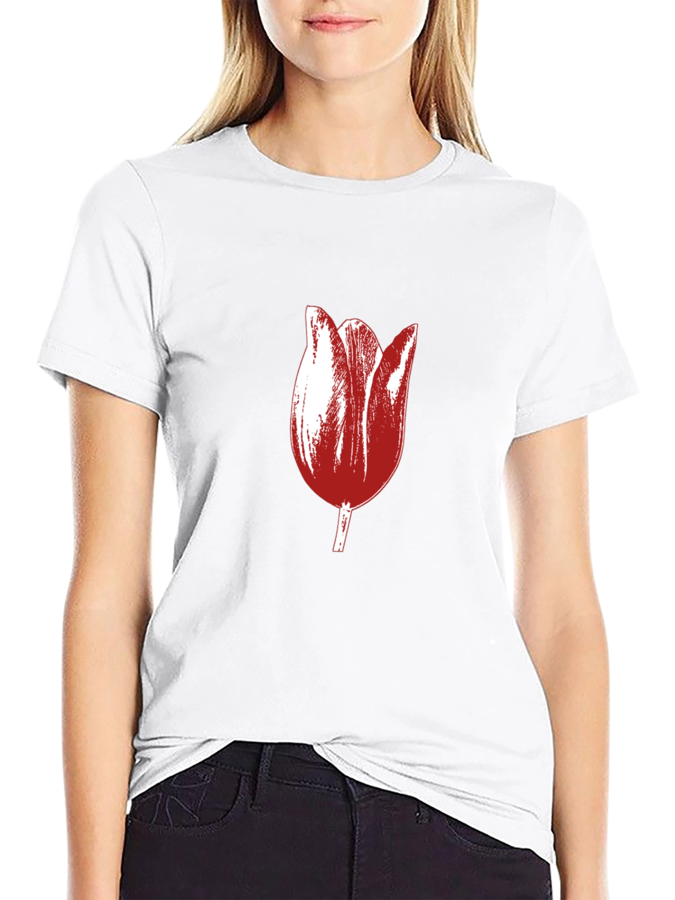 Tulip Graphic Black T-Shirt