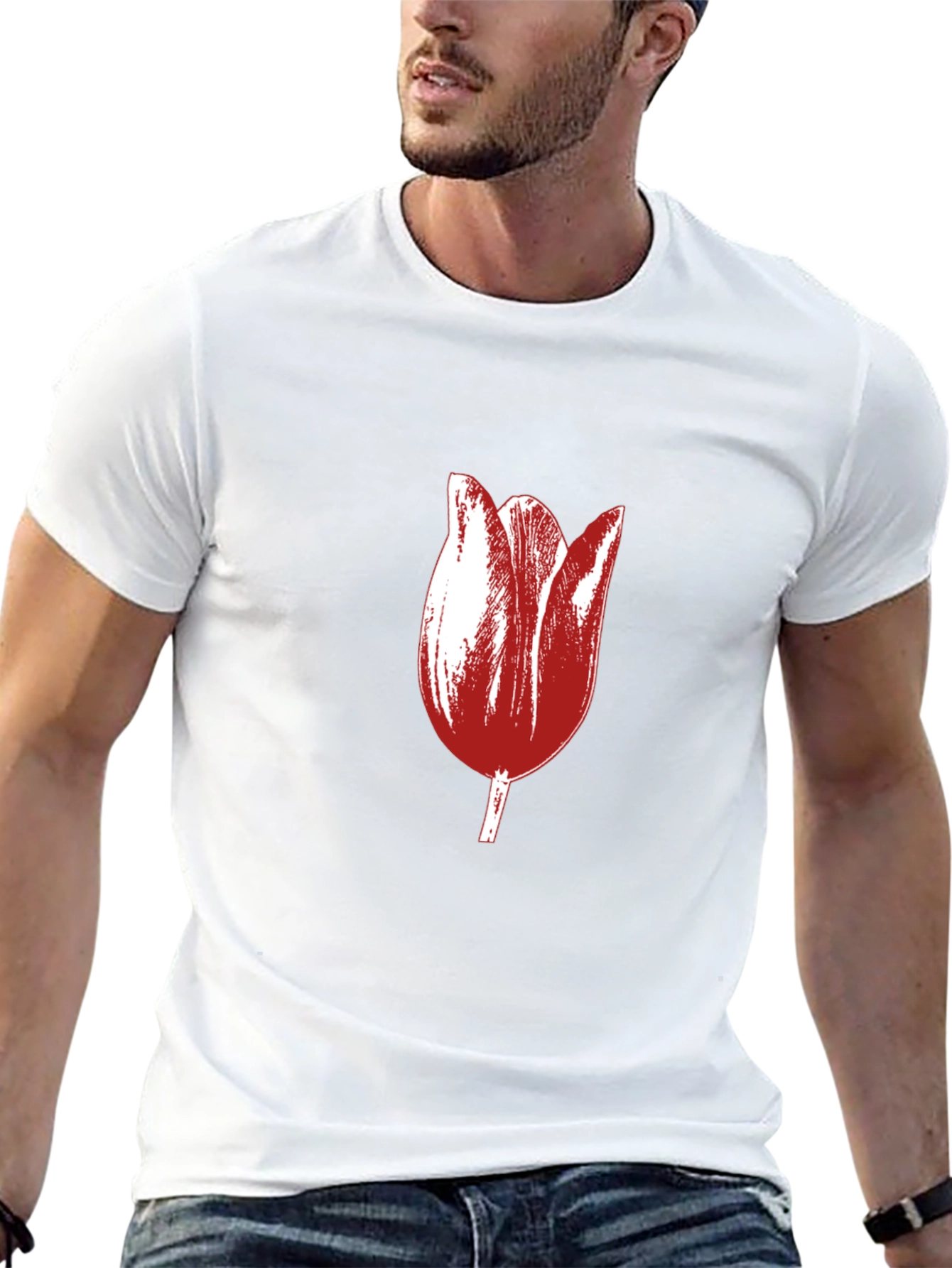 Tulip Graphic Black T-Shirt