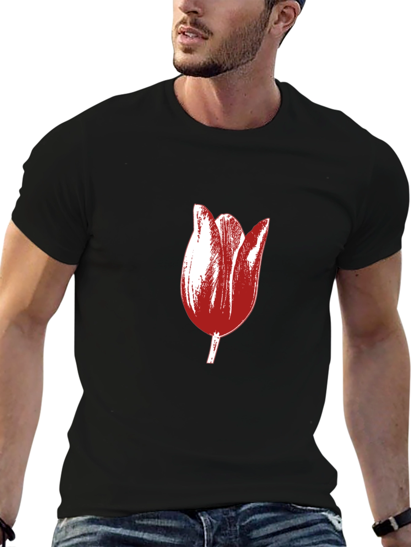 Tulip Graphic Black T-Shirt