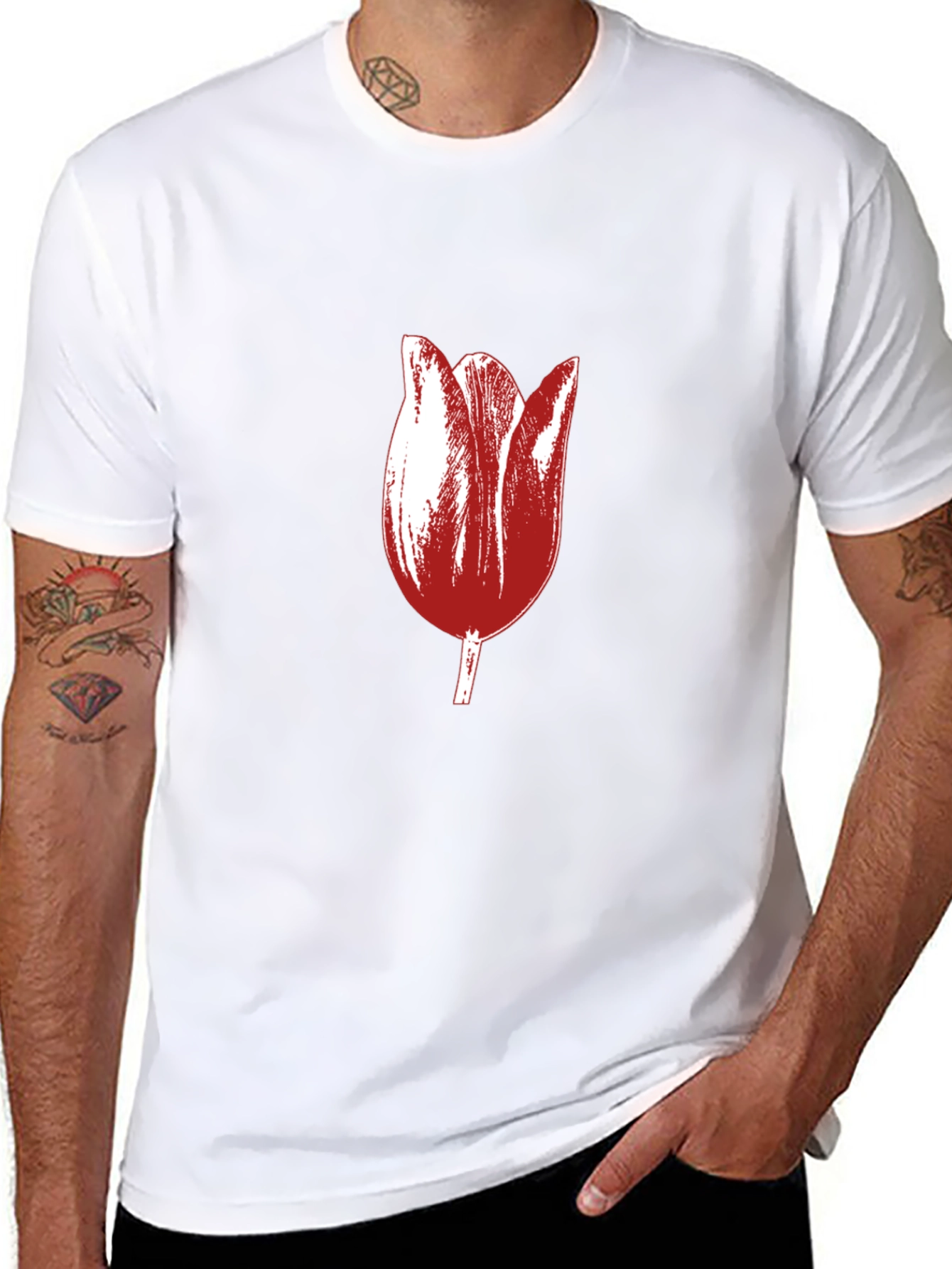 Tulip Graphic Black T-Shirt