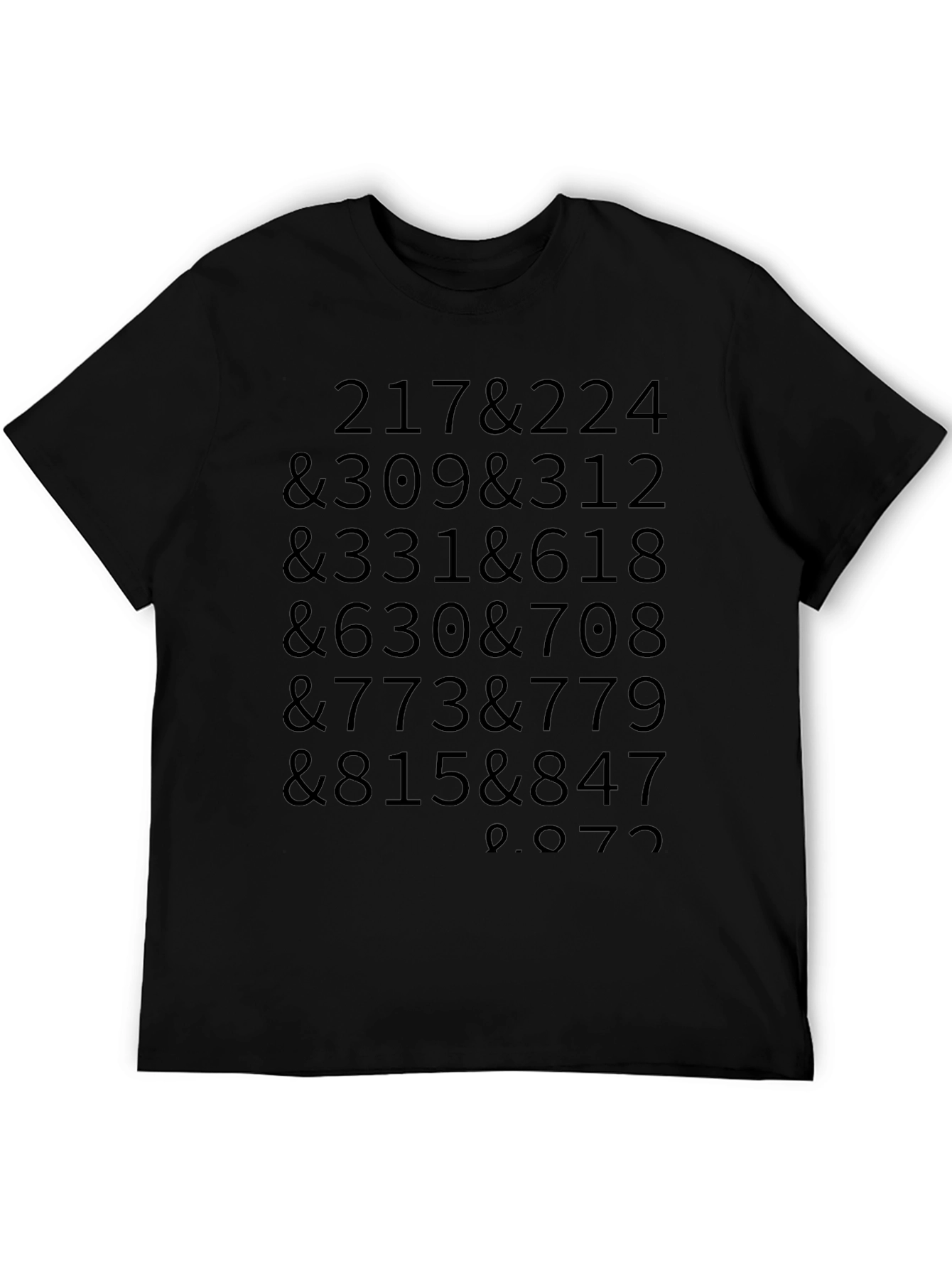 Numeric Code Tee - Black Cotton Blend T-Shirt
