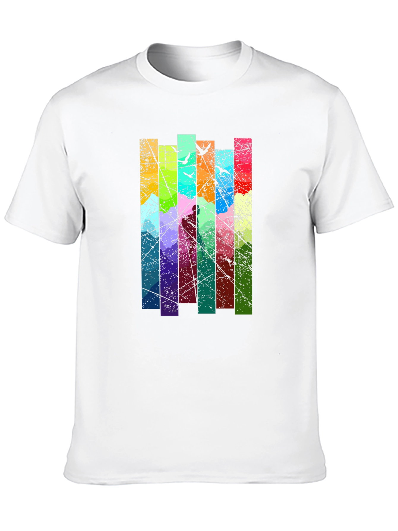 Abstract Art Birds on a Wire Graphic T-Shirt