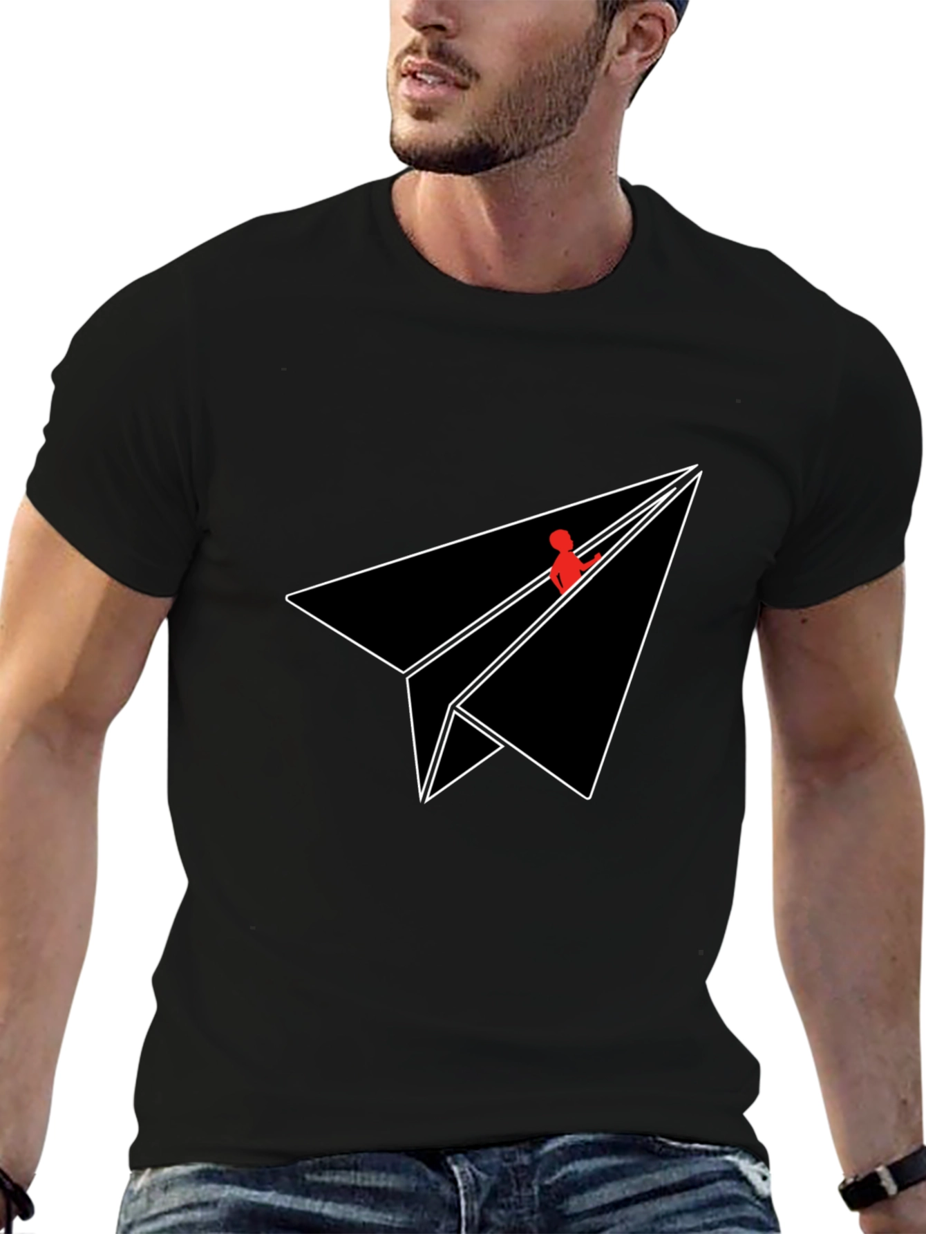 Paper Plane Graphic Tee - Sleek Modern Design