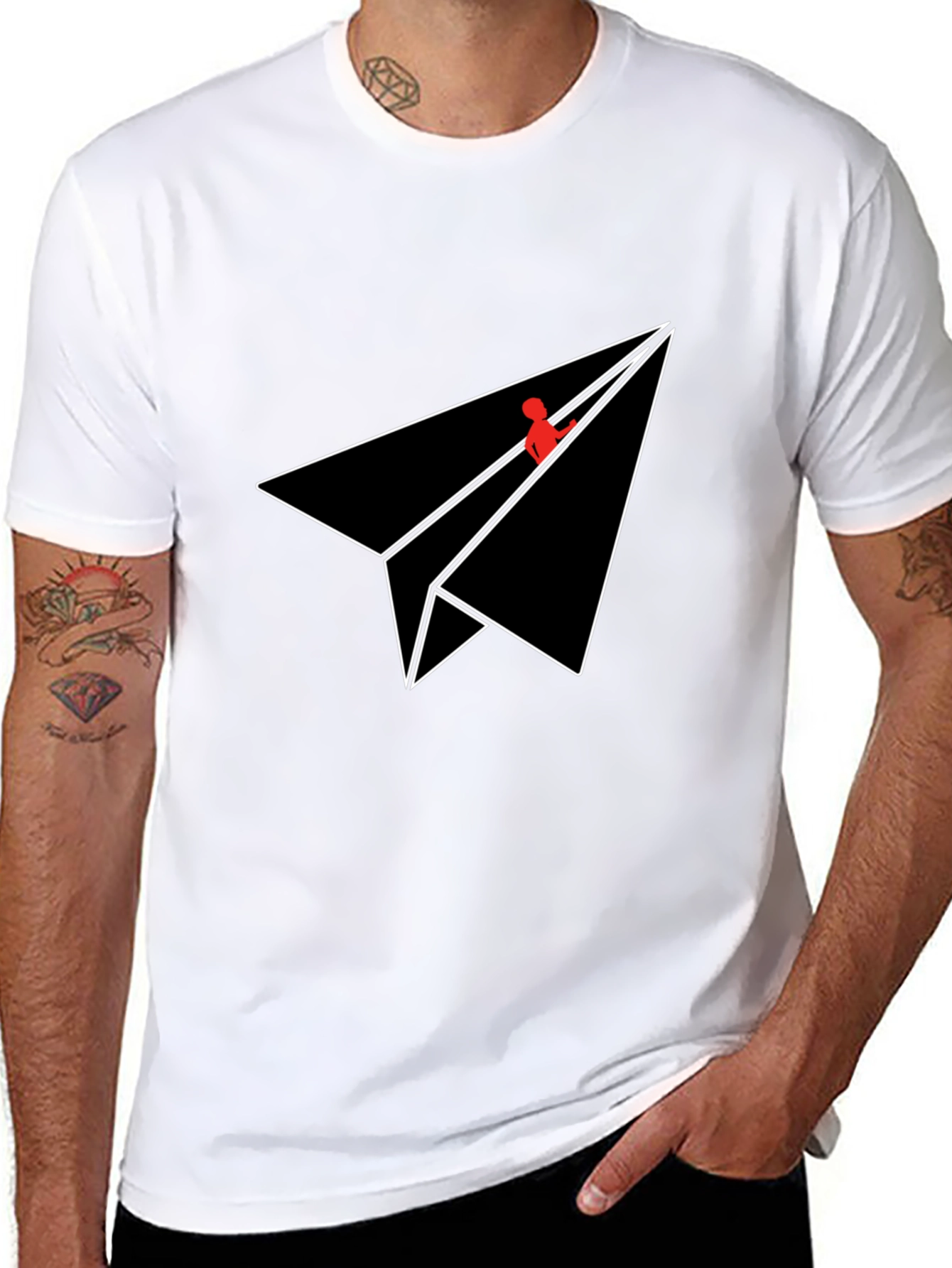 Paper Plane Graphic Tee - Sleek Modern Design