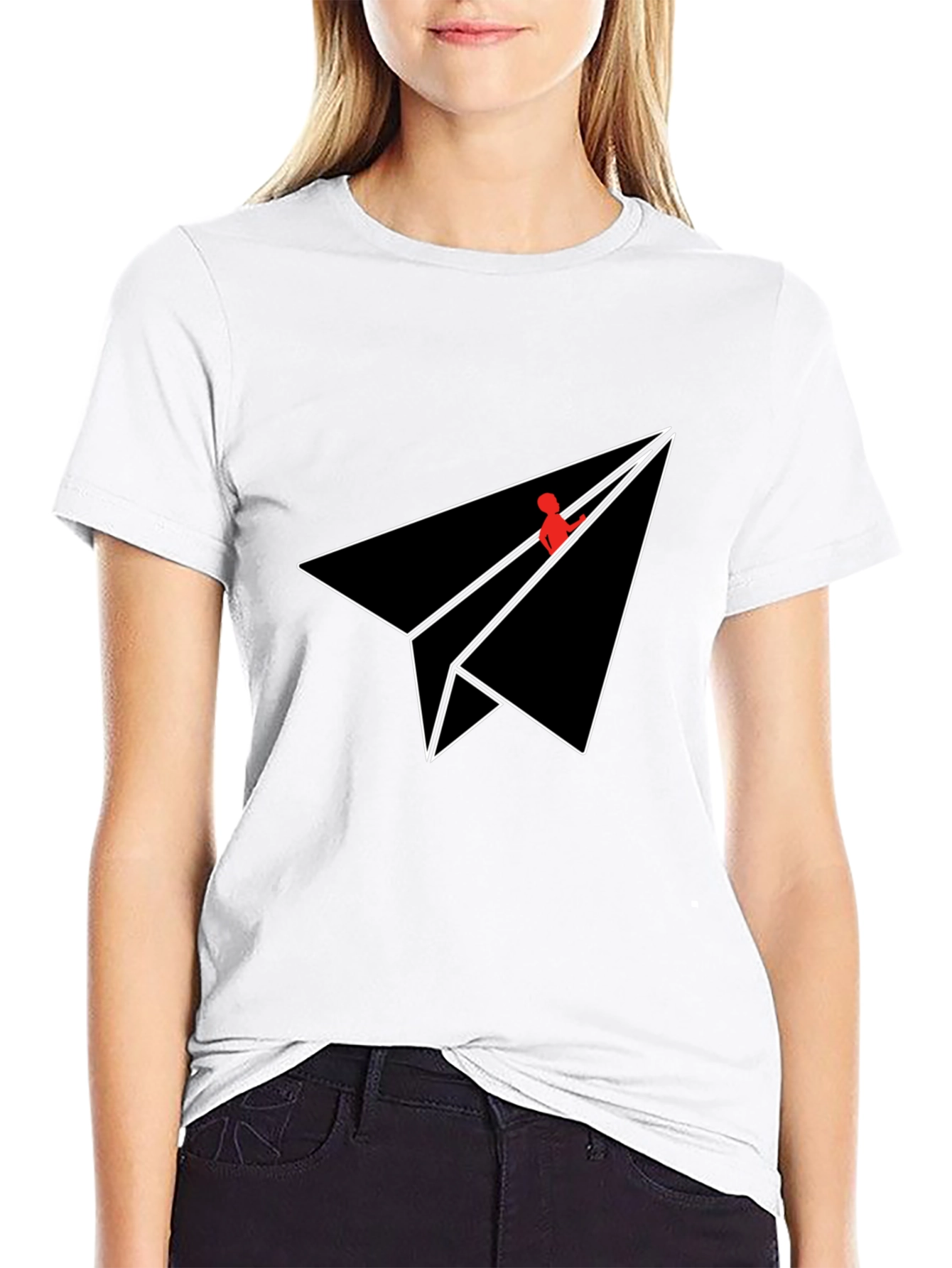 Paper Plane Graphic Tee - Sleek Modern Design