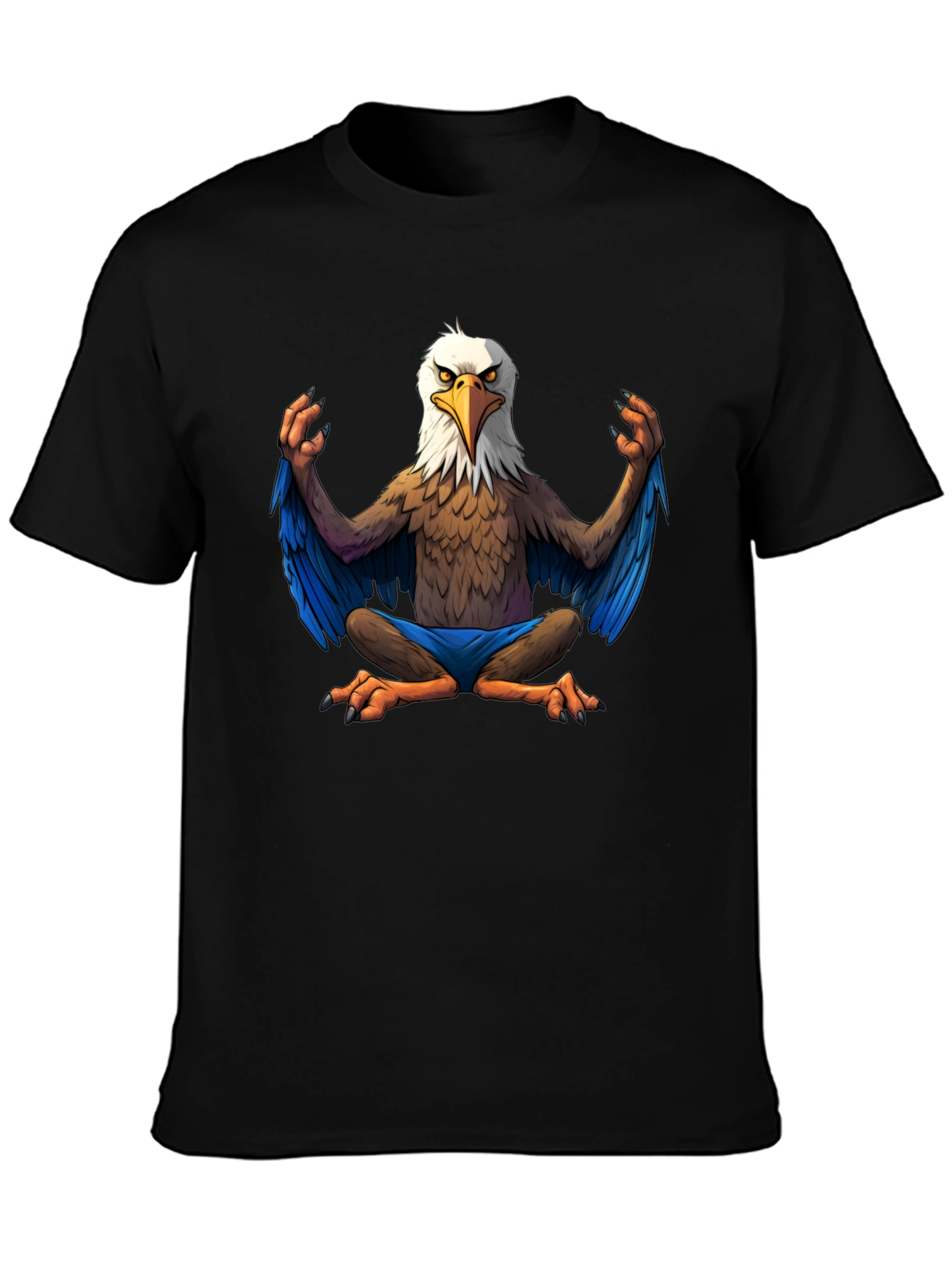 Meditating Eagle Cartoon T-Shirt