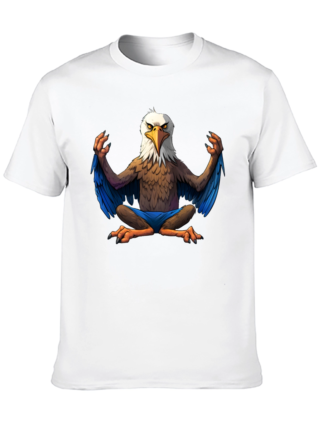 Meditating Eagle Cartoon T-Shirt