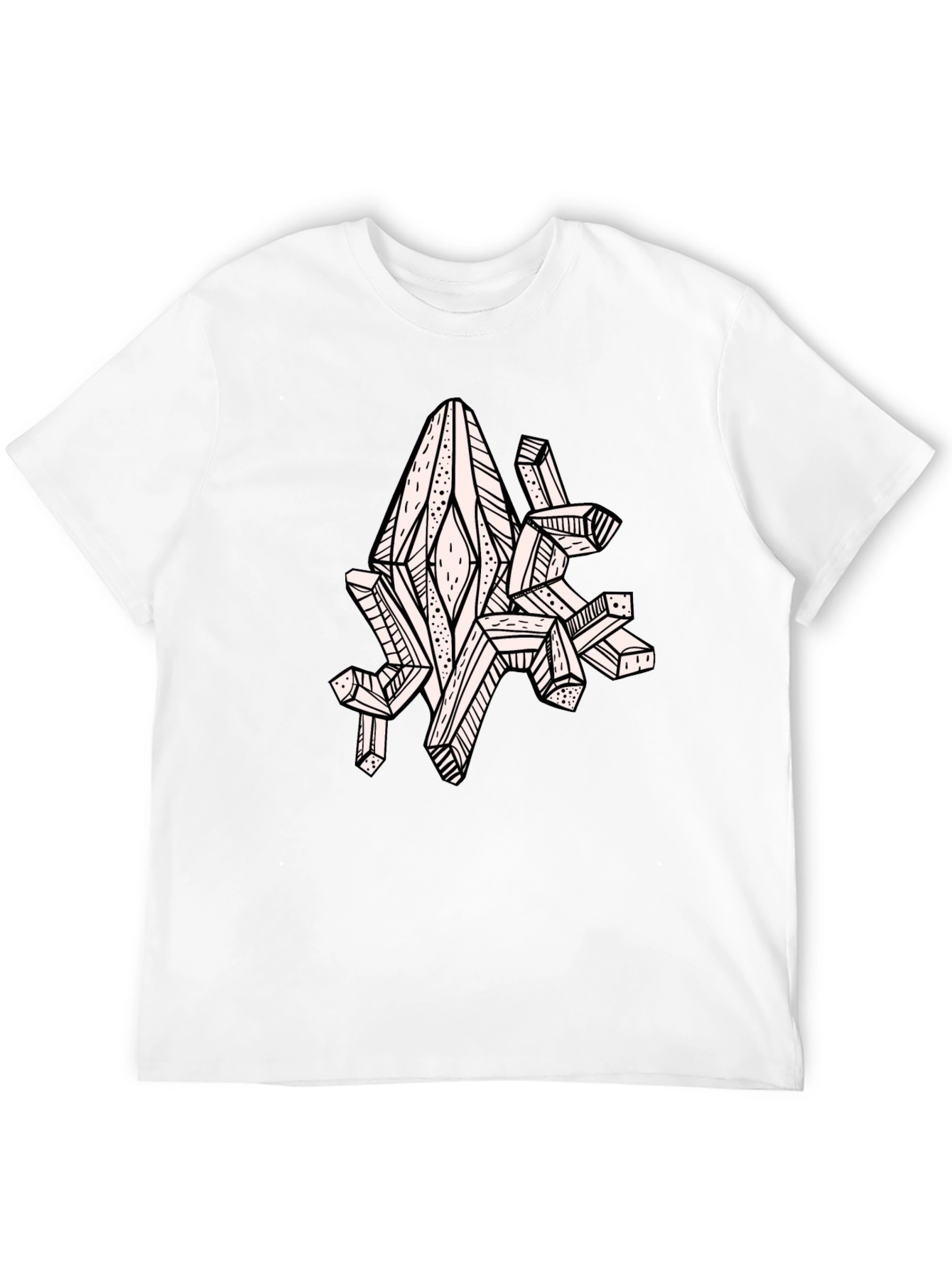Geometric Crystal Graphic Tee - Black
