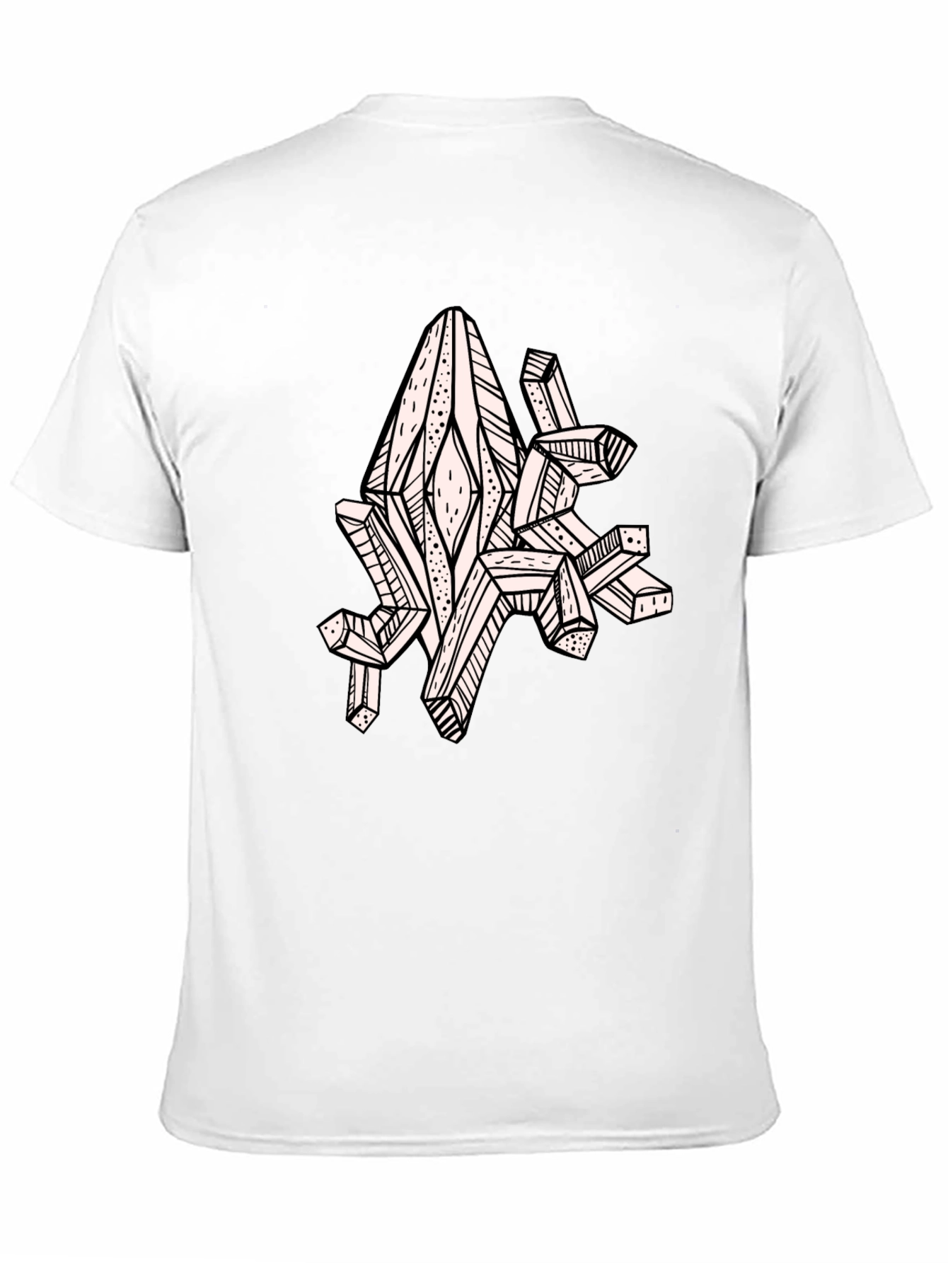 Geometric Crystal Graphic Tee - Black