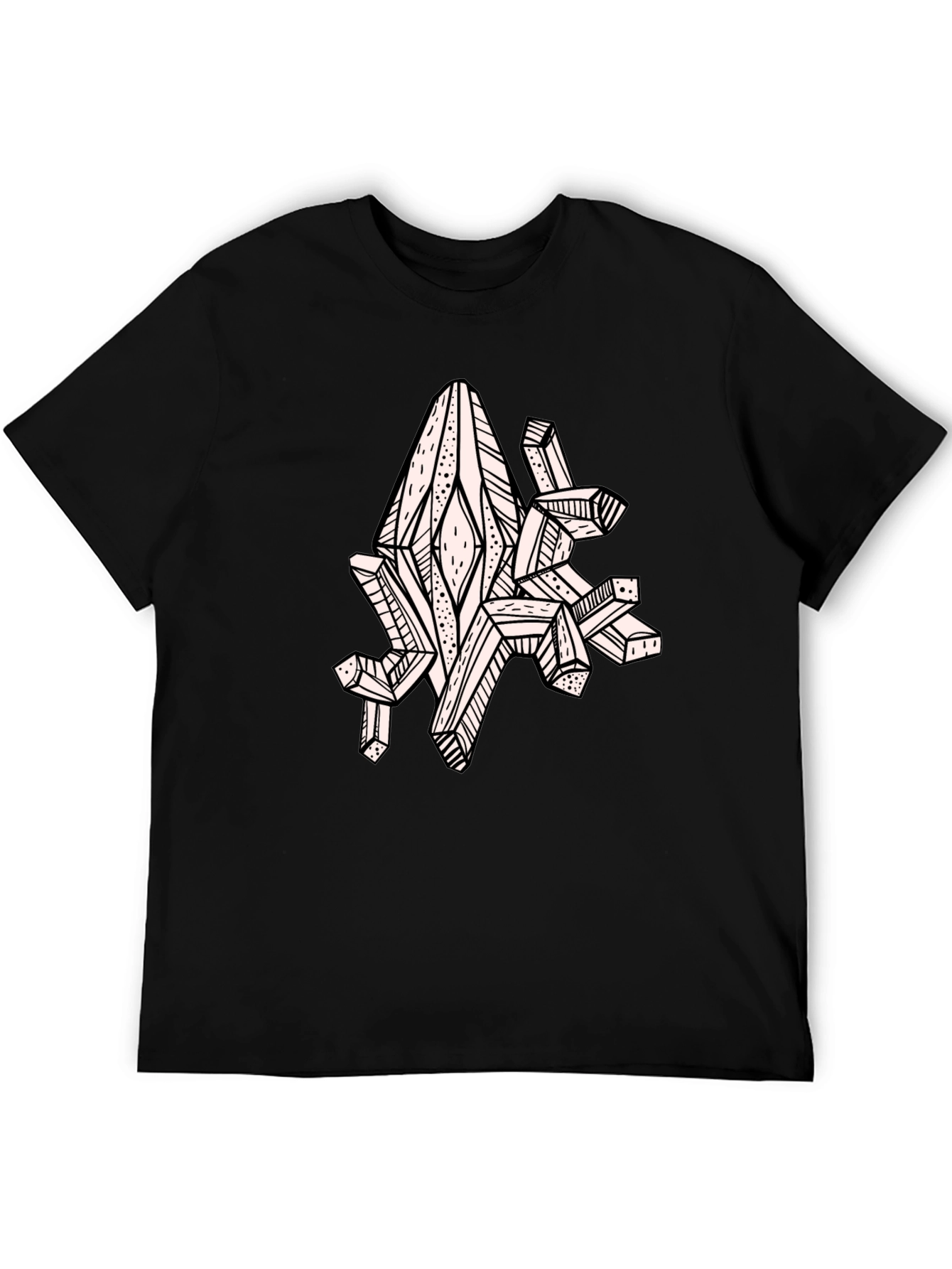 Geometric Crystal Graphic Tee - Black