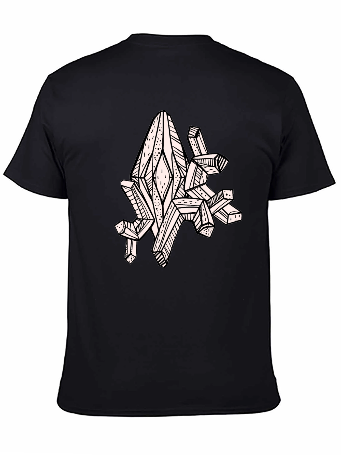 Geometric Crystal Graphic Tee - Black