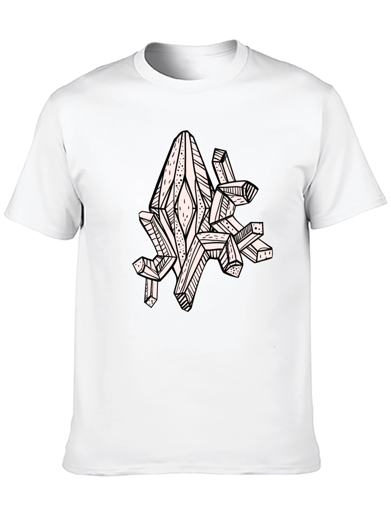 Geometric Crystal Graphic Tee - Black