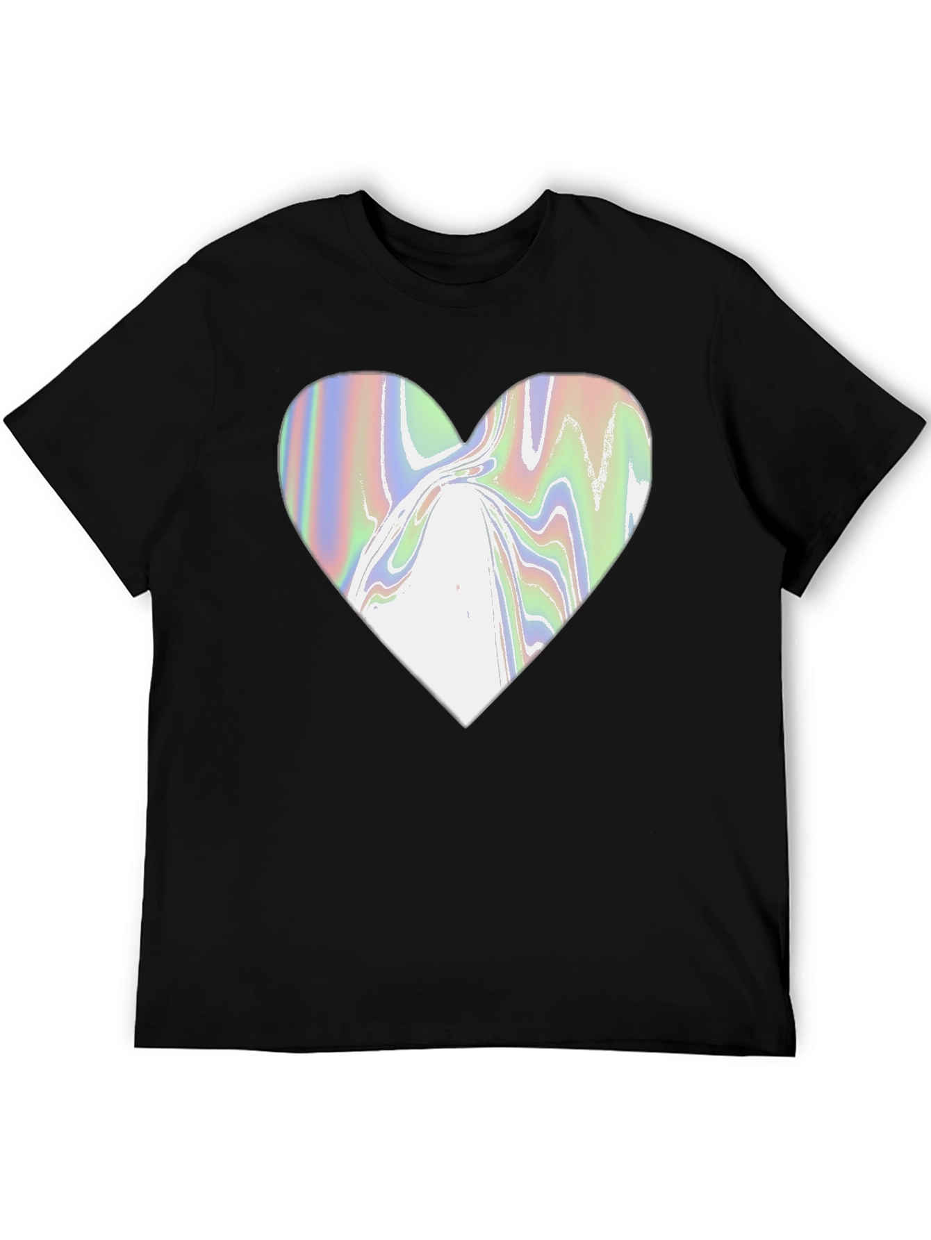Abstract Heart Graphic Tee - Modern Black T-Shirt