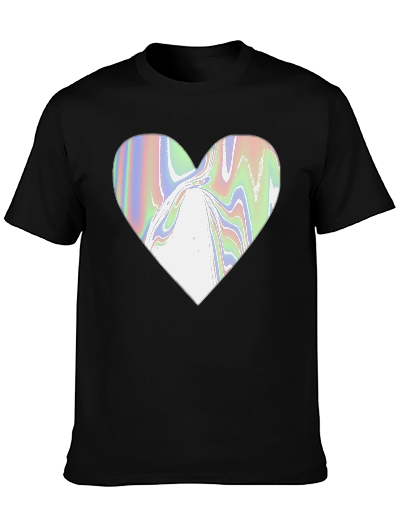 Abstract Heart Graphic Tee - Modern Black T-Shirt