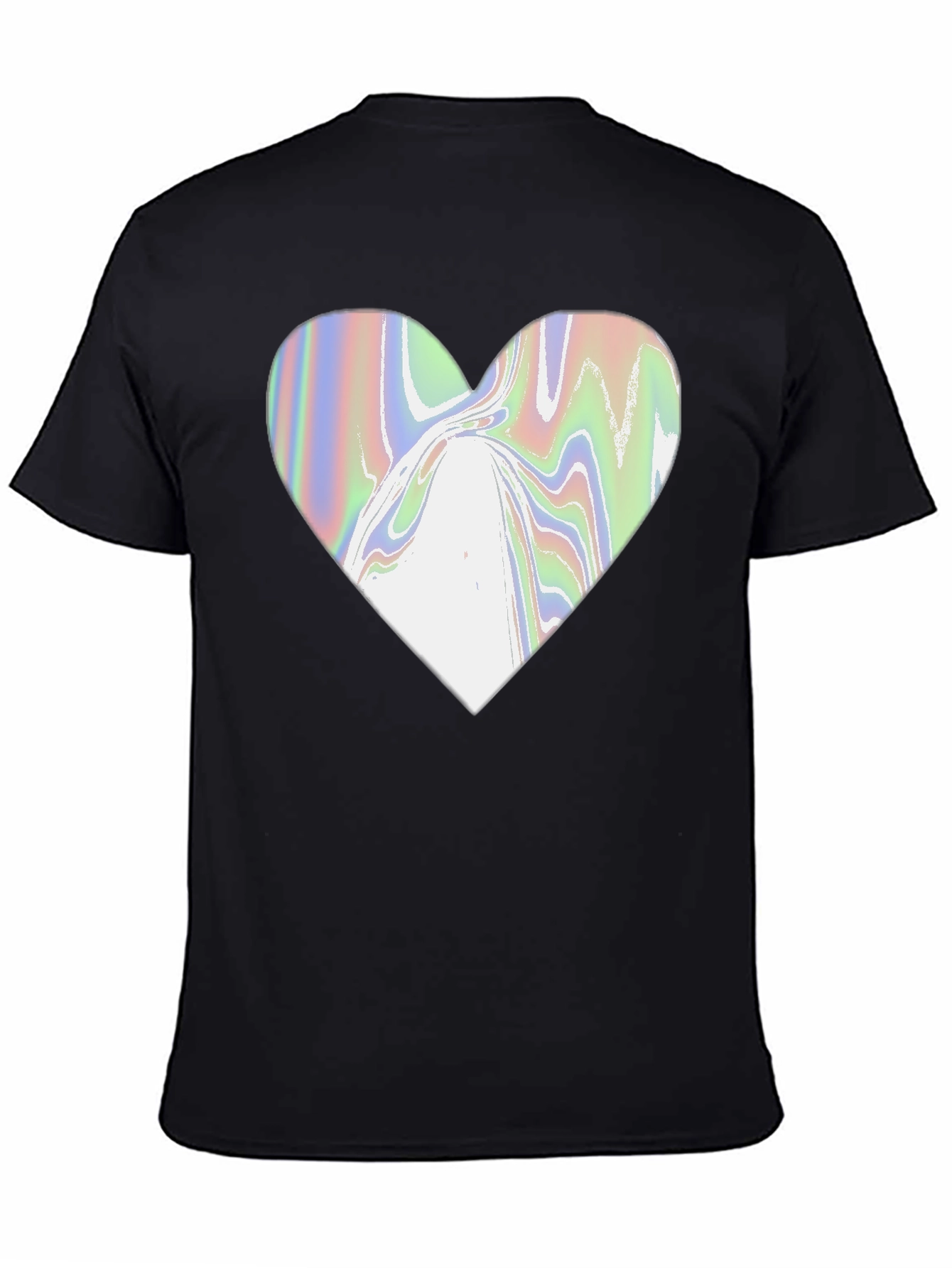 Abstract Heart Graphic Tee - Modern Black T-Shirt